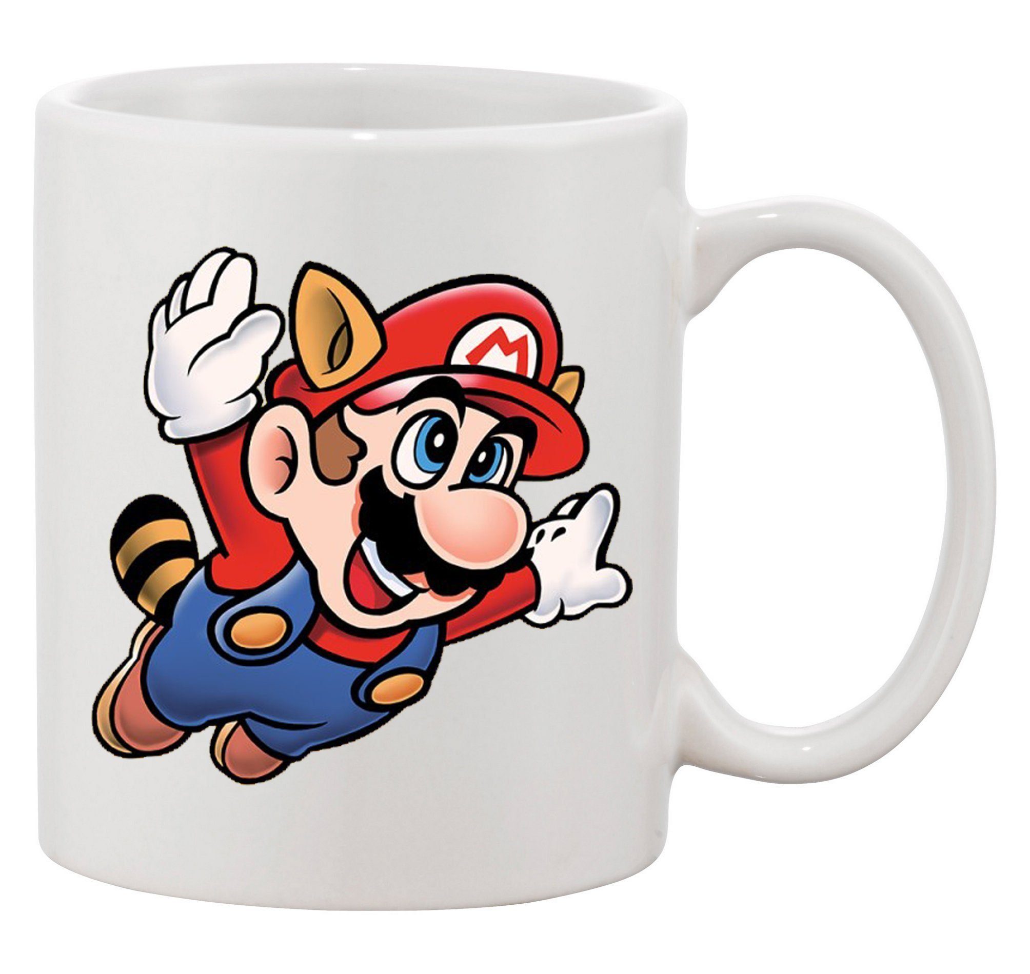 Blondie & Brownie Tasse Super Mario 3 Fligh Nintendo Gamer Gaming Nerd Konsole, Keramik Weiss XXL (600ml)