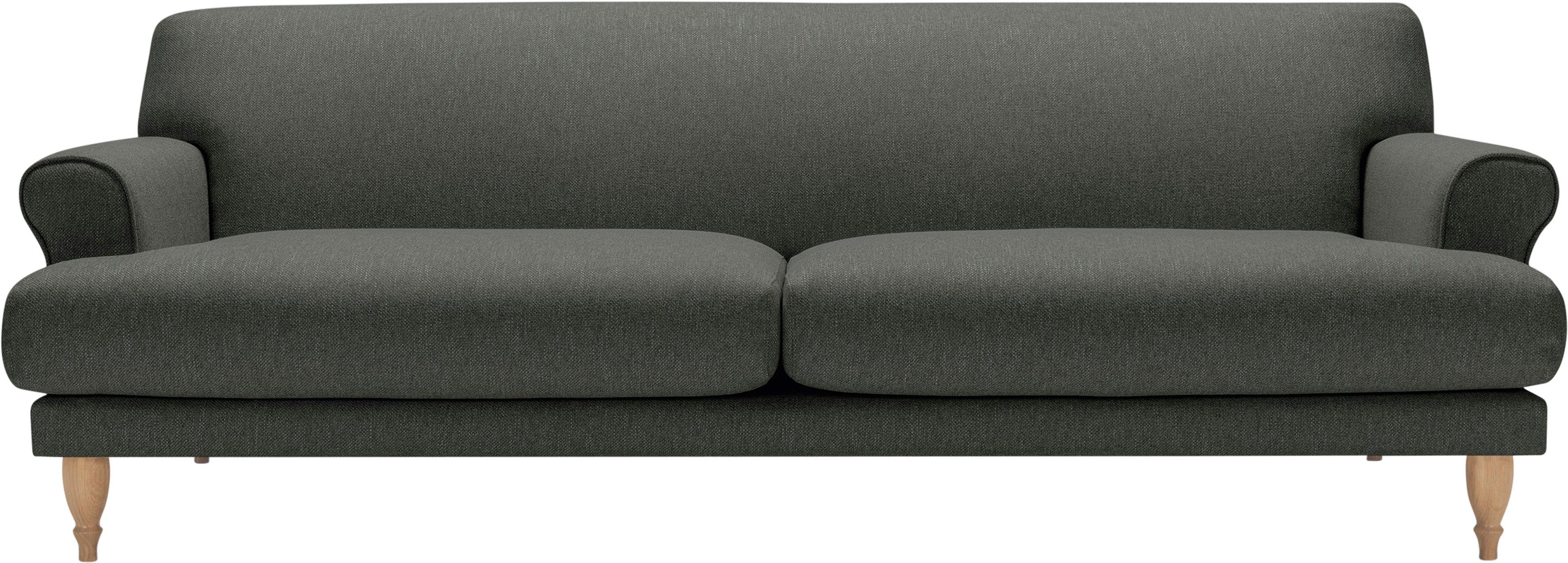 Sitzunterfederung Sofa natur, mit Polsterunterlage Eiche 3-Sitzer, LOVI Füße Ginger,