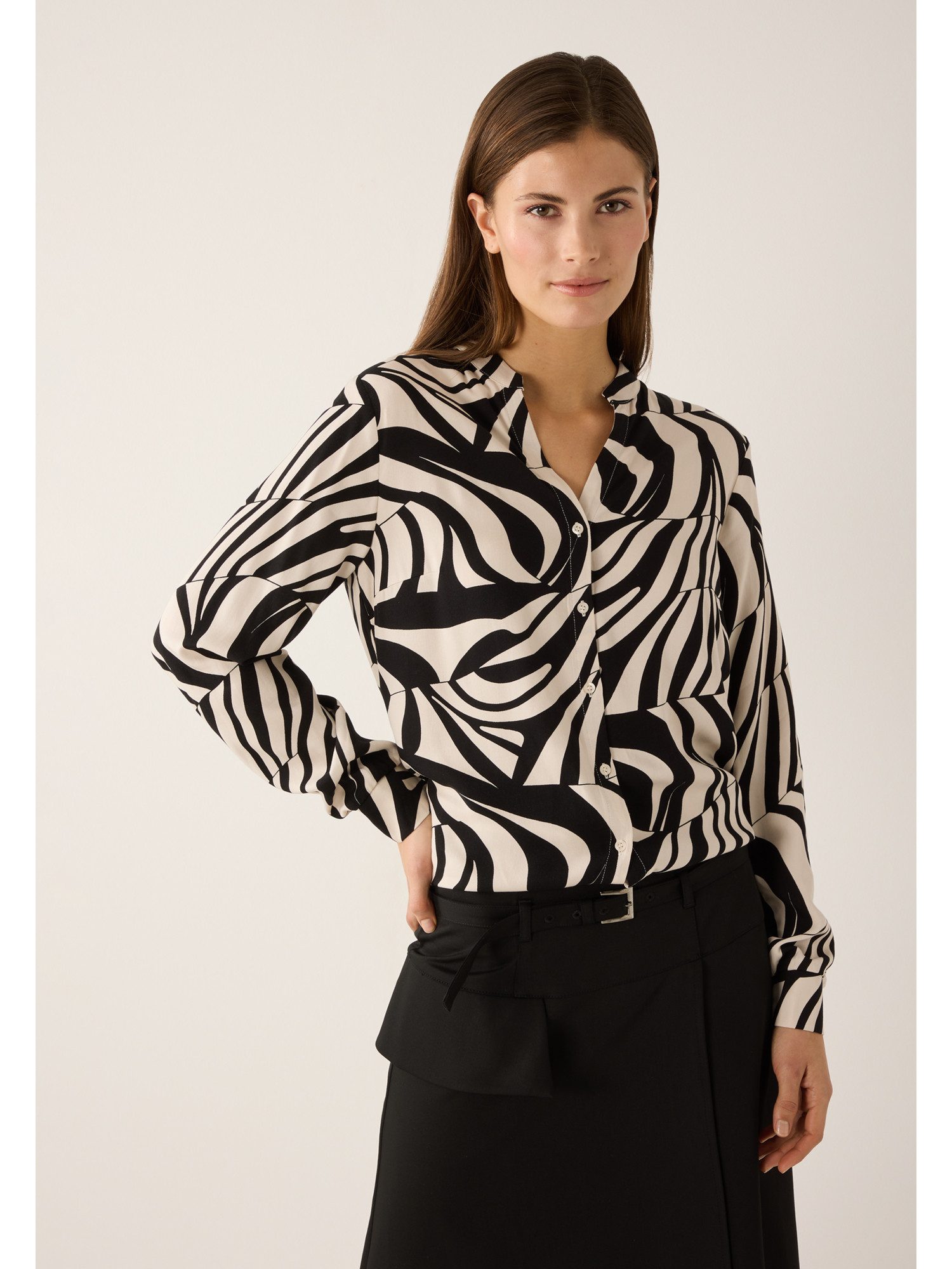 MORE&MORE Langarmbluse stylishe Langarmbluse, Alloverprint günstig online kaufen