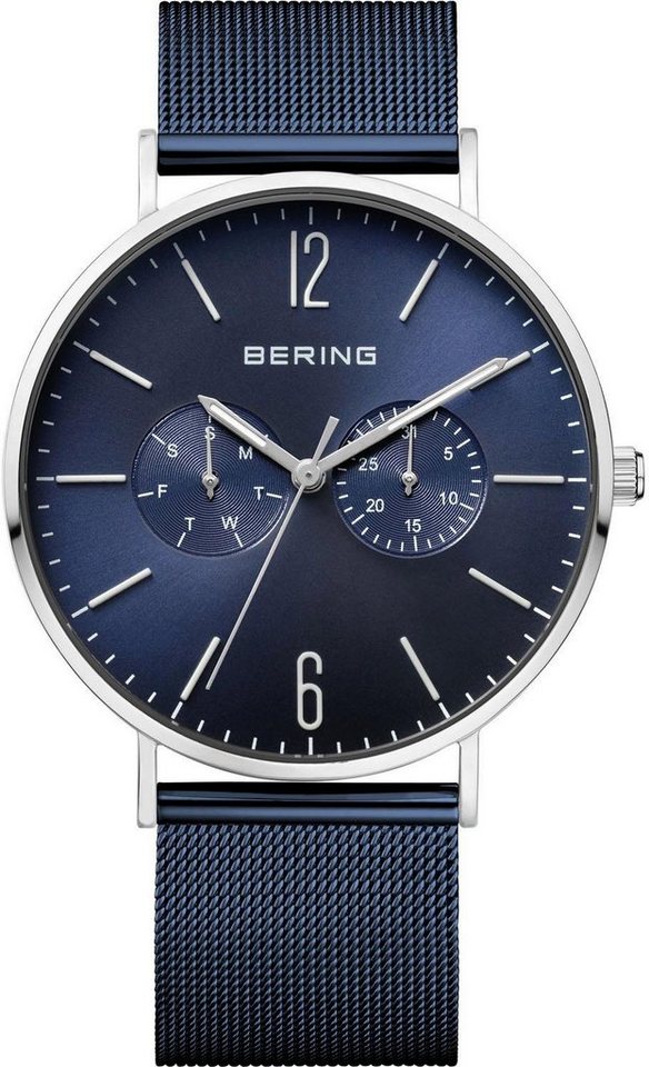 Bering Quarzuhr 14240-303, Armband aus Edelstahl, blau IP-beschichtet
