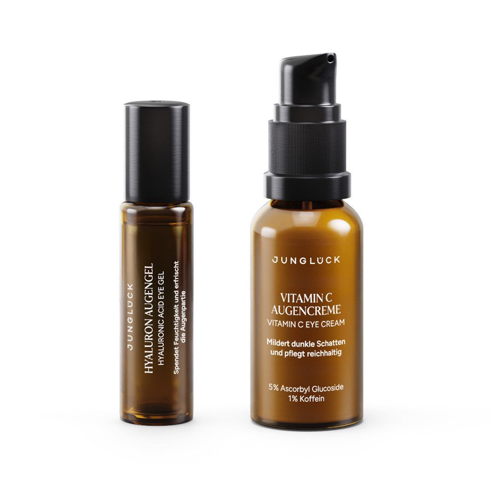 JUNGLÜCK Hautpflege-Set Wache Augen Kombi, 1-tlg., deine Kombi aus Hyaluron Augengel und Vitamin C Augencreme