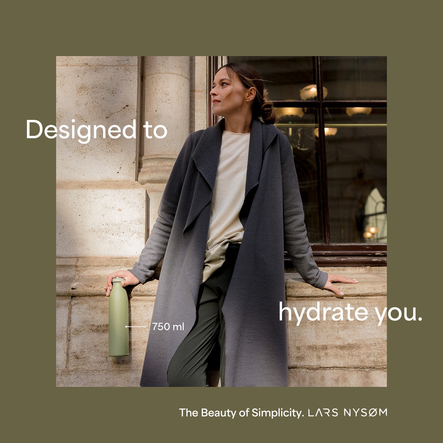 LARS NYSØM Thermoflasche Ren, Isolierflasche mit Vakuum Isolierung: 12h heiß / 24h kühl