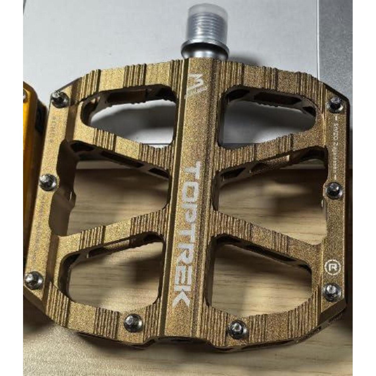 LuxusKollektion Plattformpedale Fahrradpedale StVZO Reflektoren CNC Aluminium 3 Lager MTB Bronze