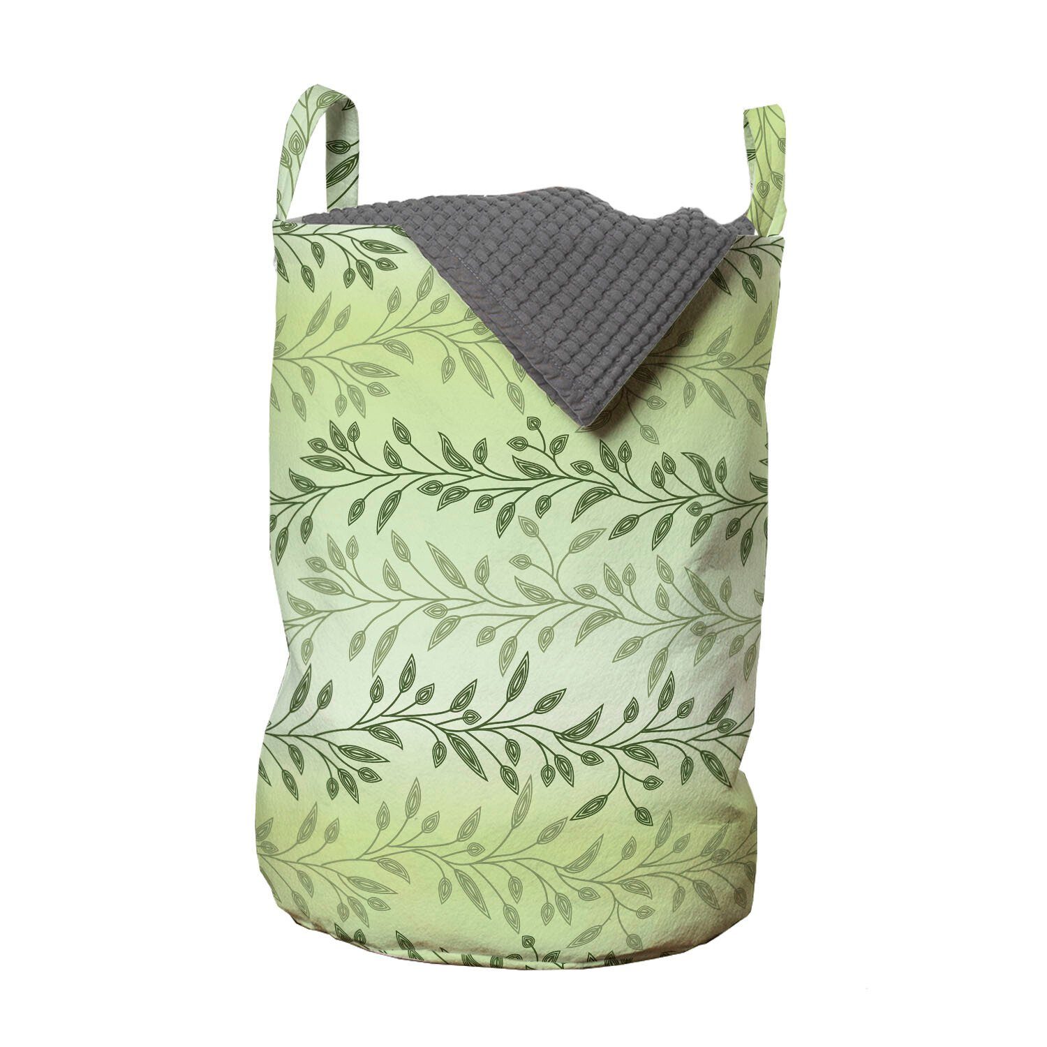Abakuhaus Wäschesäckchen Wäschekorb mit Griffen Kordelzugverschluss für Waschsalons, Blätter Venetian Inspired Flora