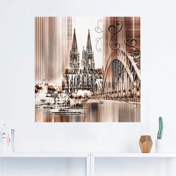 Artland Wandbild Köln Skyline Collage VI, Architektonische Elemente (1 St), als Leinwandbild, Wandaufkleber in verschied. Größen