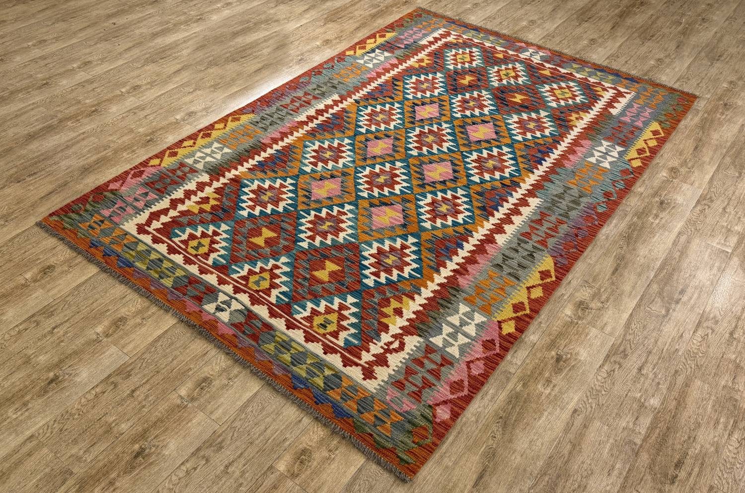 Rug Studios Teppich KELIM ORIGINAL HANDGEARBEITET, Rechteckig, Höhe: 5 mm, Handgefertigt, 171 x 256 cm, Multi