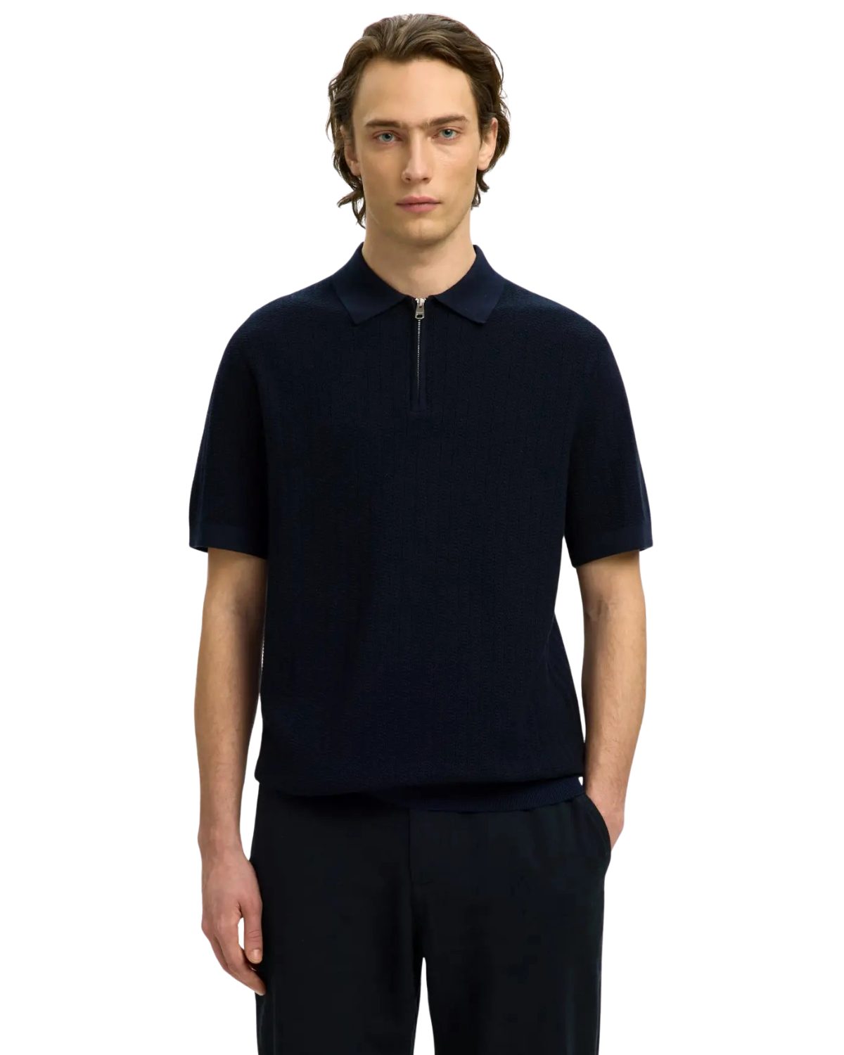 SELECTED HOMME Poloshirt mit halbem Reißverschluss