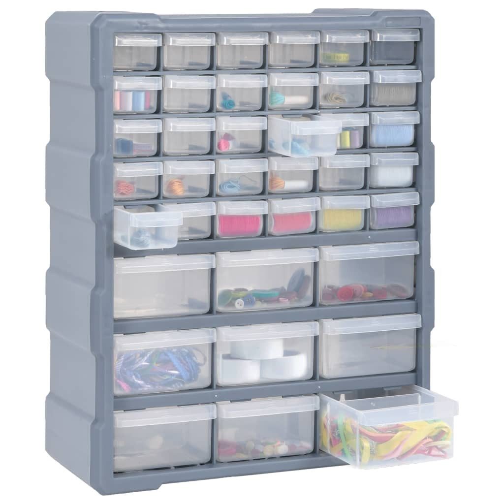 vidaXL Werkzeugkoffer 39 Schubladen Multi-Schubladen-Organizer mit 39 Schubladen 38x16x47 cm