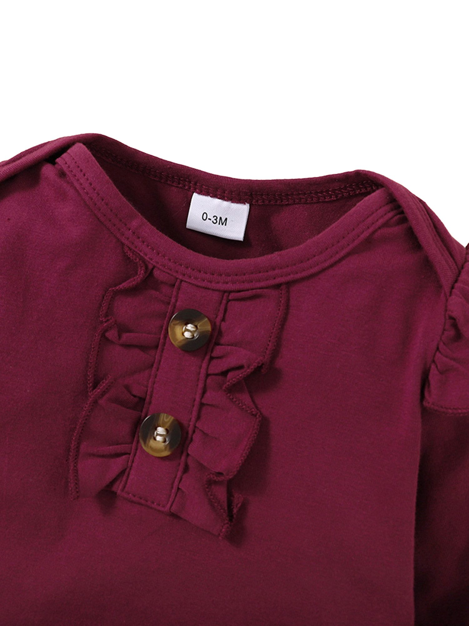 Gluckids Strampler Baby Mädchen Kleidung Set Blumen Langarm Pullover Babykleidung Anzug (3-tlg) Rüschen Langarm Strampler Latzhose Stirnband Sets für täglich Freizeit