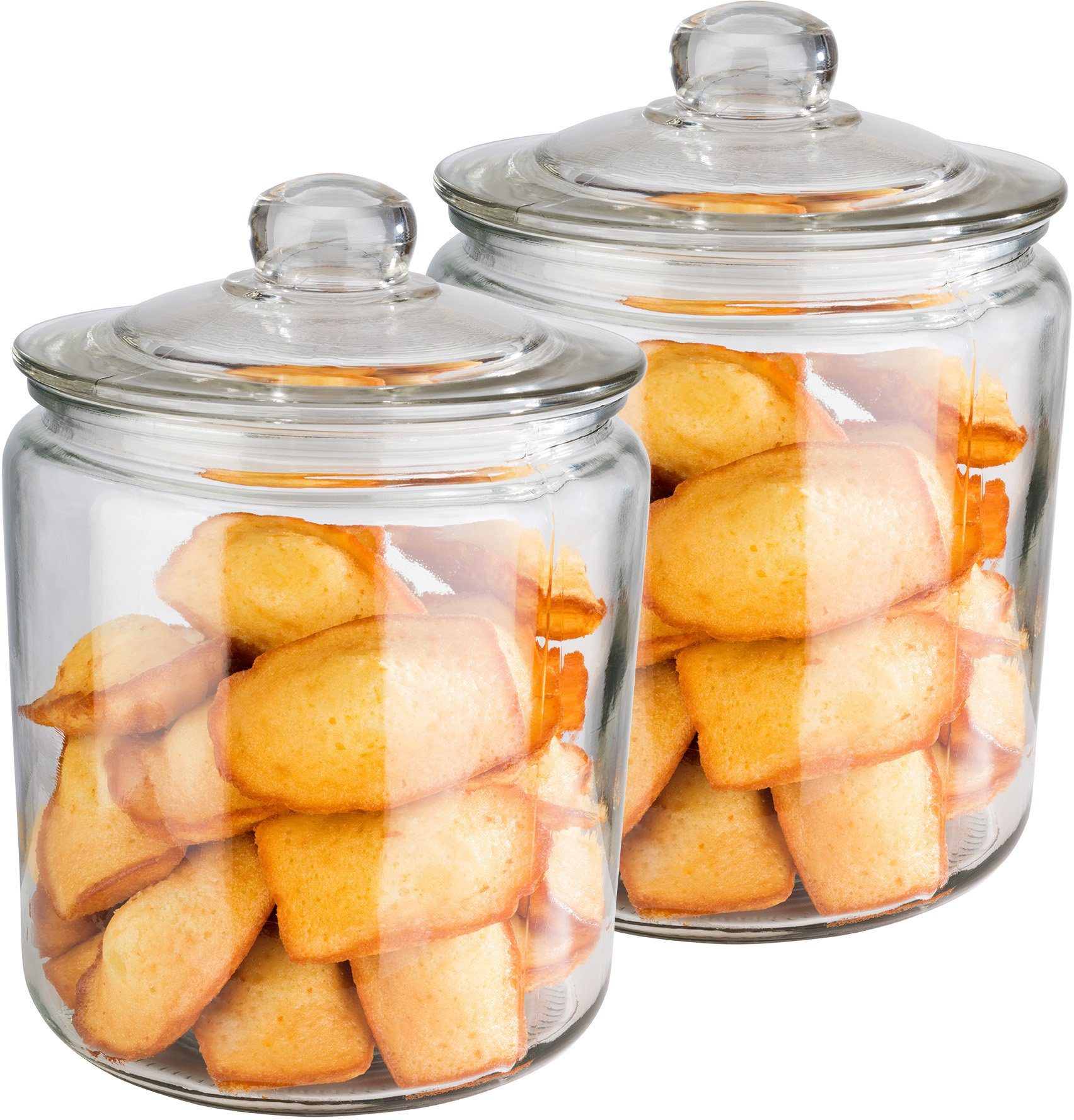 APS Vorratsglas Classic, Glas, (Set, 2-tlg), zum Dekorieren und Aufbewahren, 2 Liter