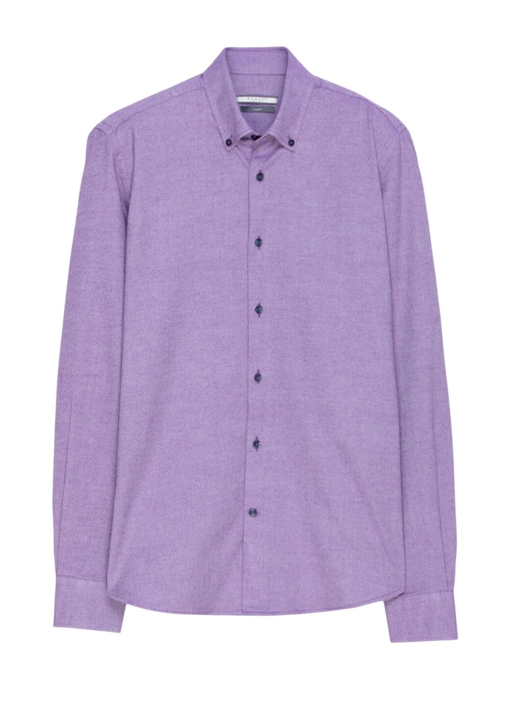 RAMSEY Hemdbluse Lila, einfarbiges Freizeithemd in regulärer Passform aus 100 % Baumwol