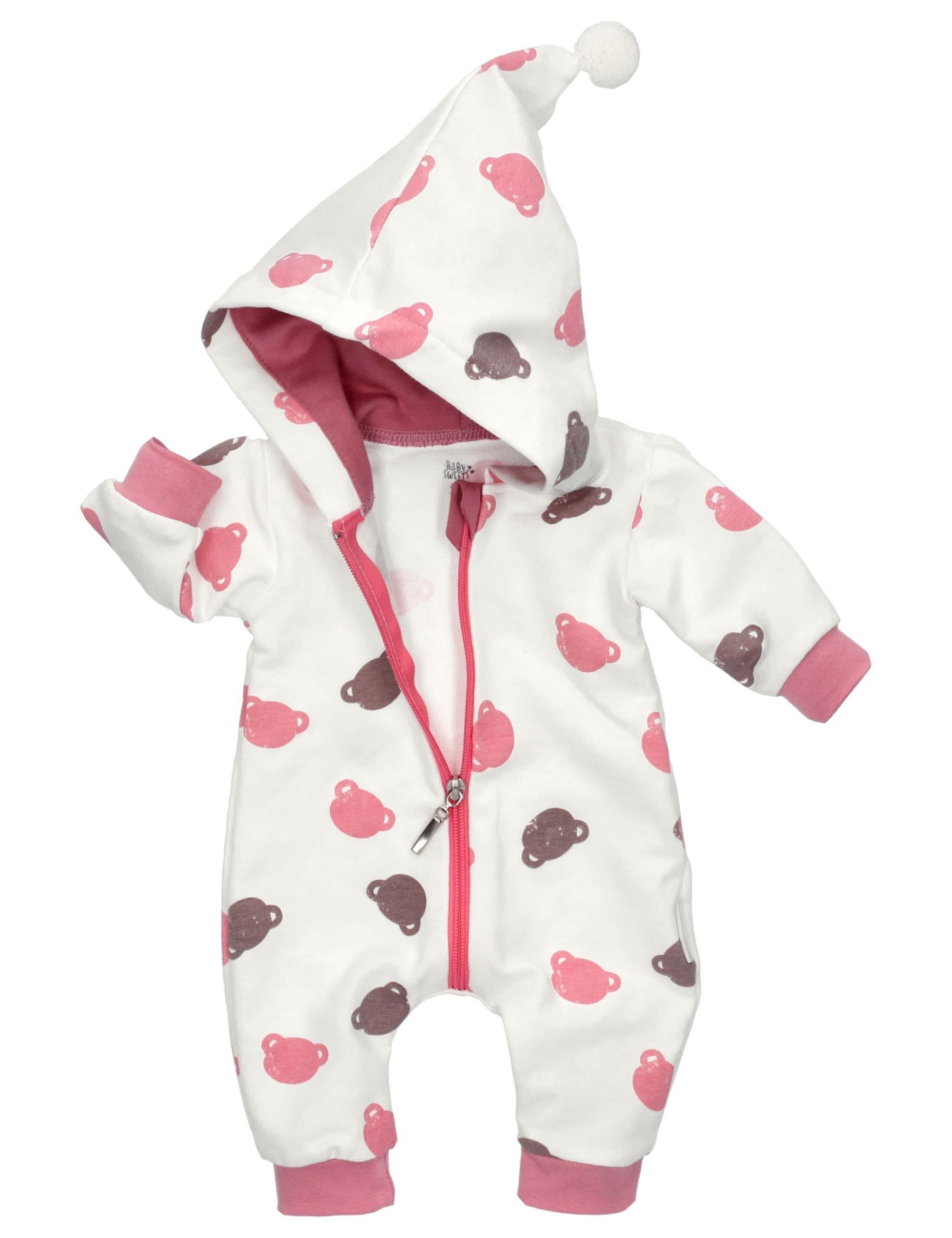 Baby Sweets (1-tlg) weiß Overall Strampler, Koala Overall rosa