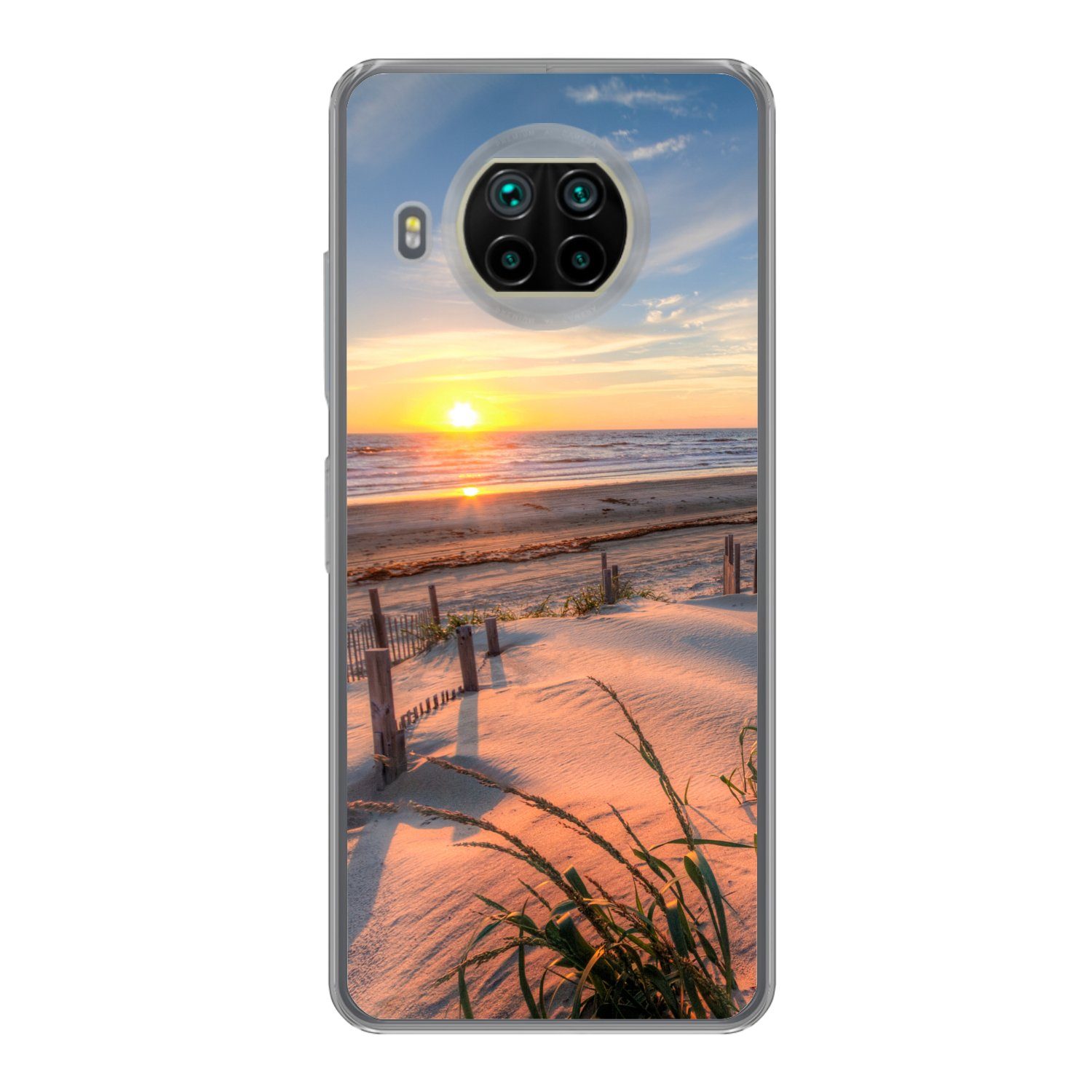MuchoWow Handyhülle für Xiaomi Mi 10T Lite 5G Strand - Meer - Düne - Sonnenuntergang - Lan, Phone Case, Silikon, Schutzhülle Dünn