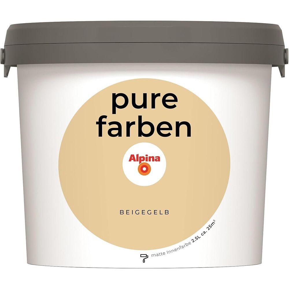 Alpina Wandfarbe Alpina pure farben 2,5 Ltr. Beigegelb Innenfarbe matt