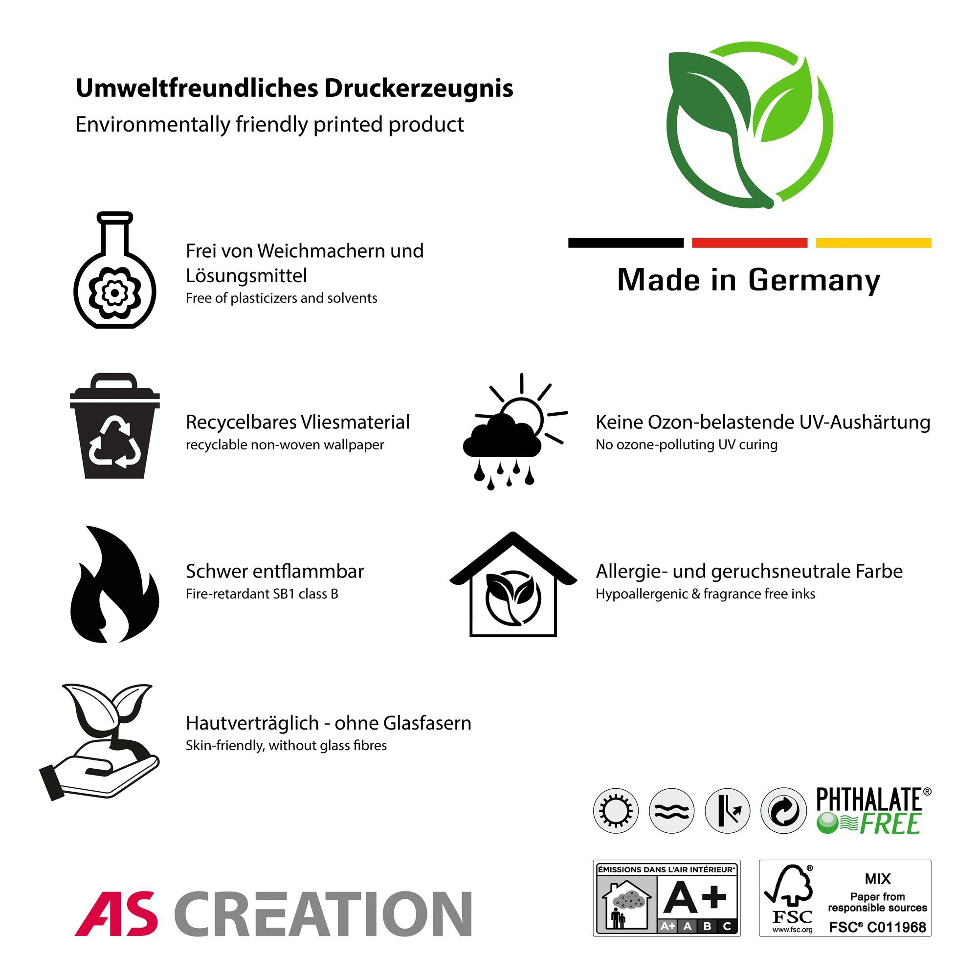 A.S. Création Vliestapete Love, Tapete Wald Kinderzimmertapete Little braun/grau/weiß glatt