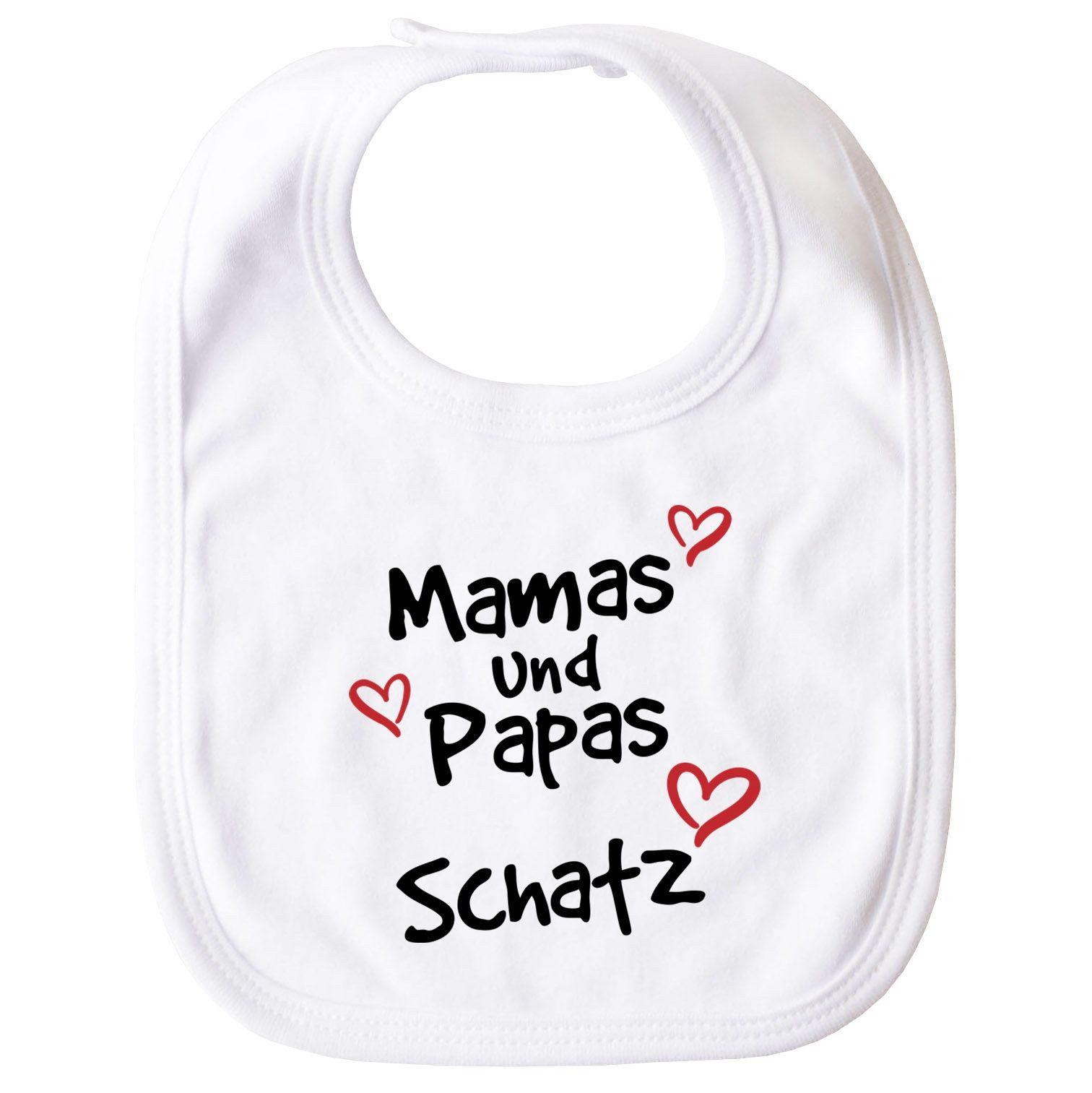 SpecialMe Lätzchen Baby Lätzchen mit Spruch Mamas/Papas Schatz Herz-Motive Baumwolle
