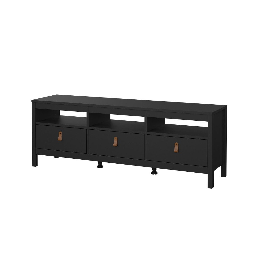 Tvilum TV-Bank Madrid TV Tisch 3 Schubladen schwarz matt.