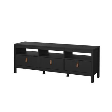 ebuy24 TV-Bank Madrid TV Tisch 3 Schubladen schwarz matt.