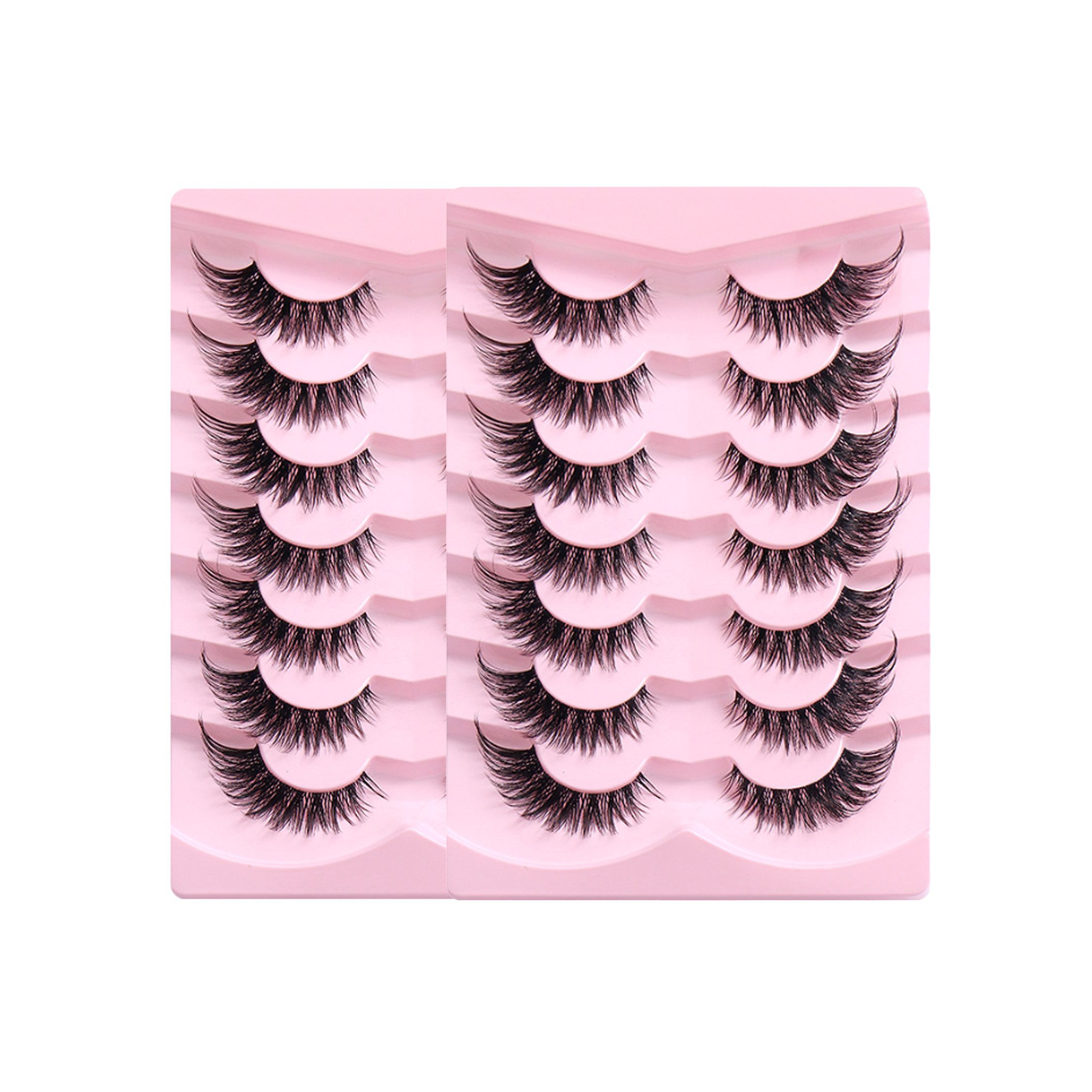 KINSI Bandwimpern Fuchs-Augen Wimpern Natural Look,Geschwungene & Voluminöse Wimpern, 2 tlg., Tages- & Abendmake-up