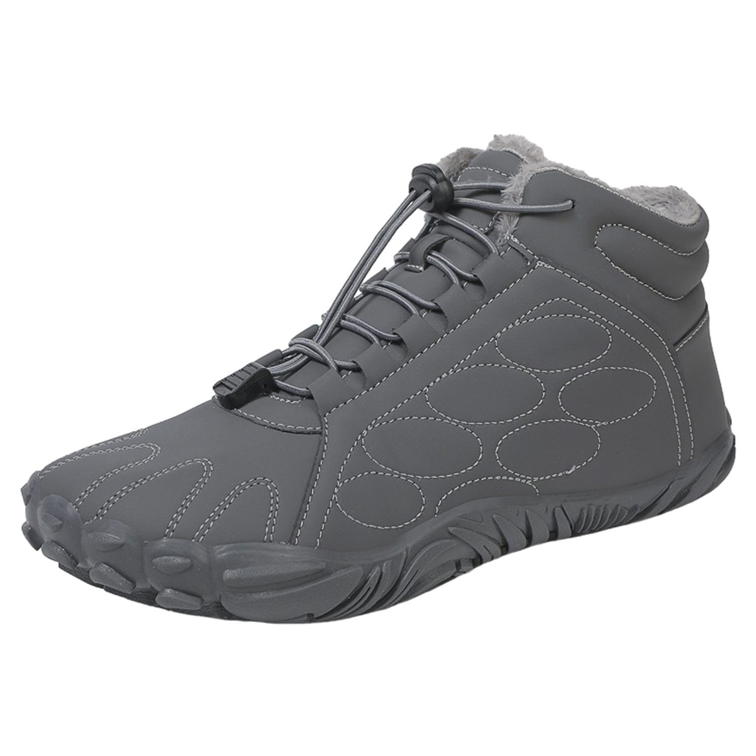 Refttenw Damen Herren Winter Rutschfeste Wanderschuhe mit Plüsch Gefüttert Barfußschuh