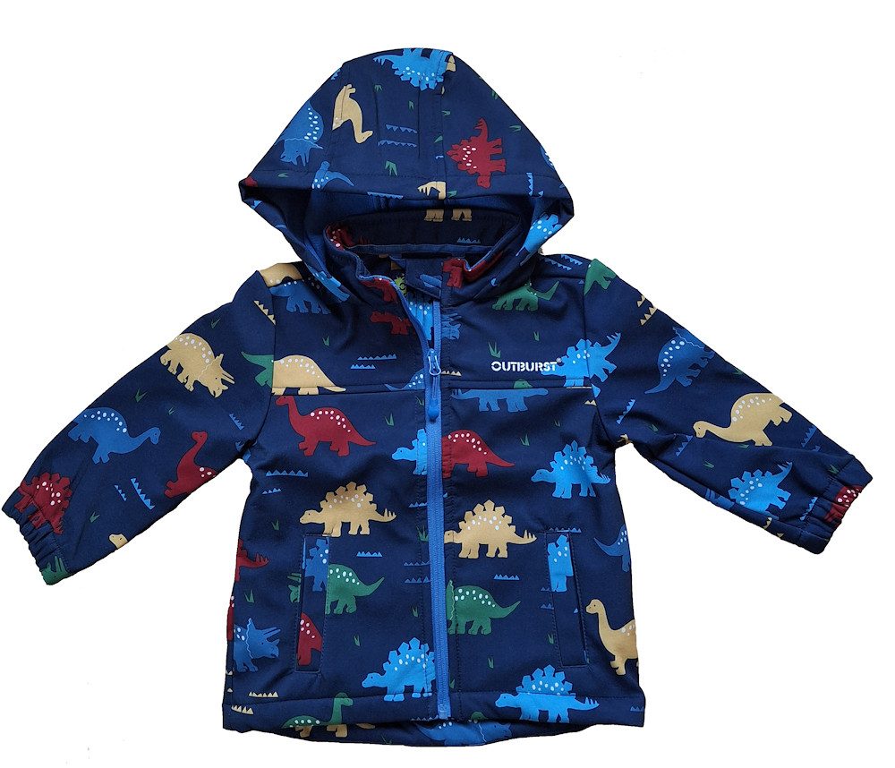 Outburst Softshelljacke Outburst Baby Jungen Softshelljacke Jacke Dinosaurier blau (kein Set)