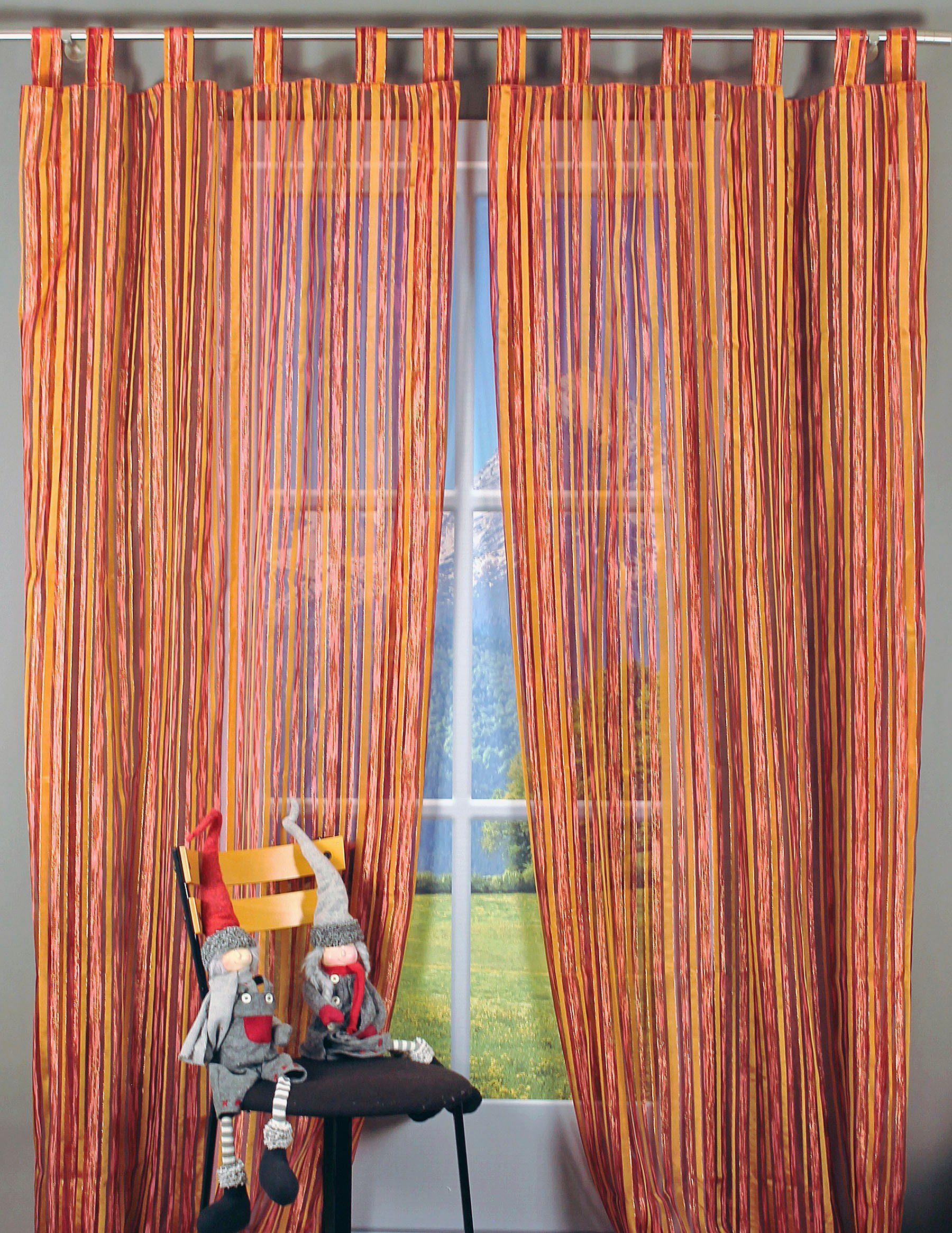 Gardine Wallersee, HOSSNER - Schlaufen Schlaufenschal DECO, transparent, OF HOME (1 zeitlosen Design St), im ART