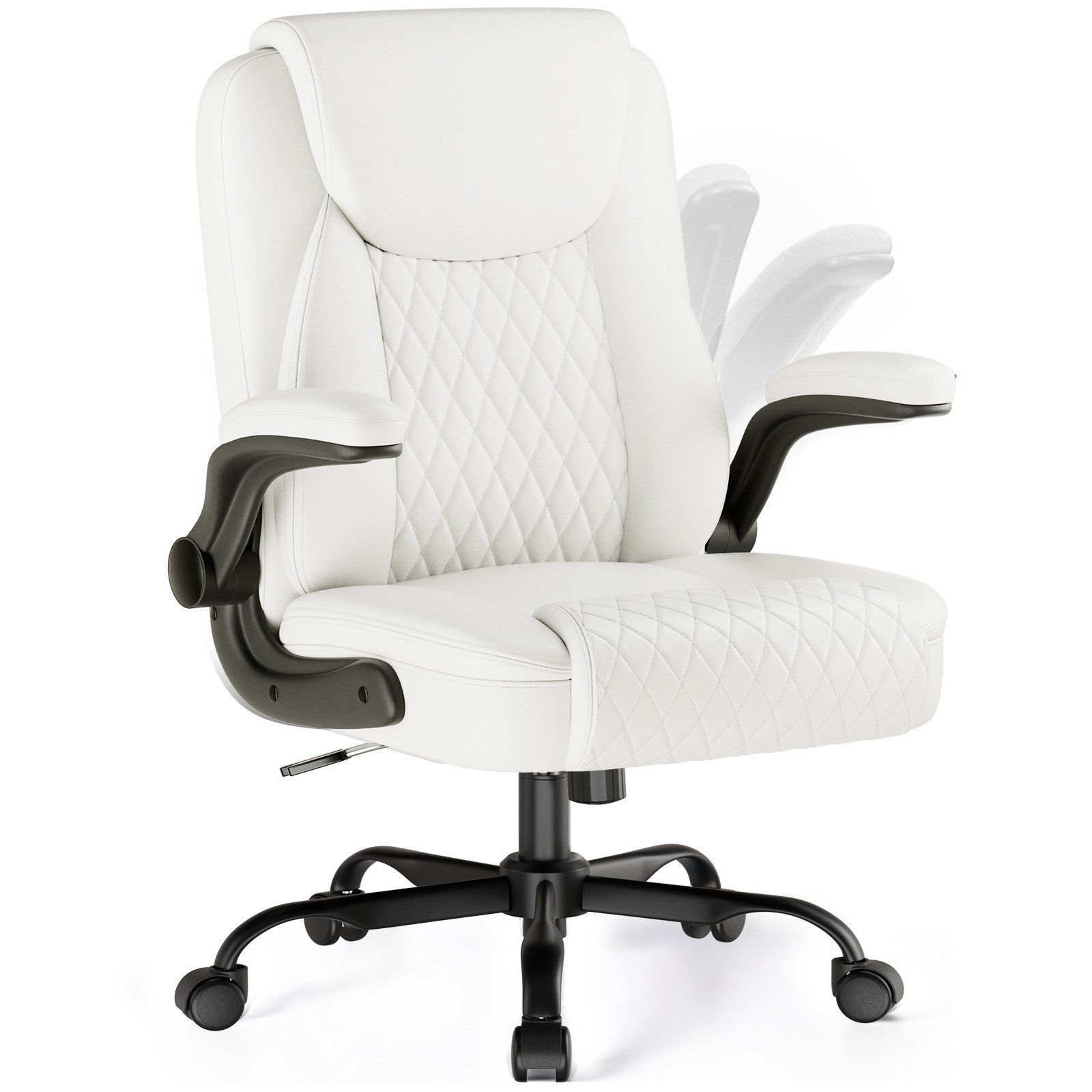 COMHOMA Chefsessel Bürostuhl Schreibtischstuhl höhenverstellbar mit hohe Rückenlehne (Packung), Wippmechanik Ergonomisches Design mit gepolsterten Armlehnen