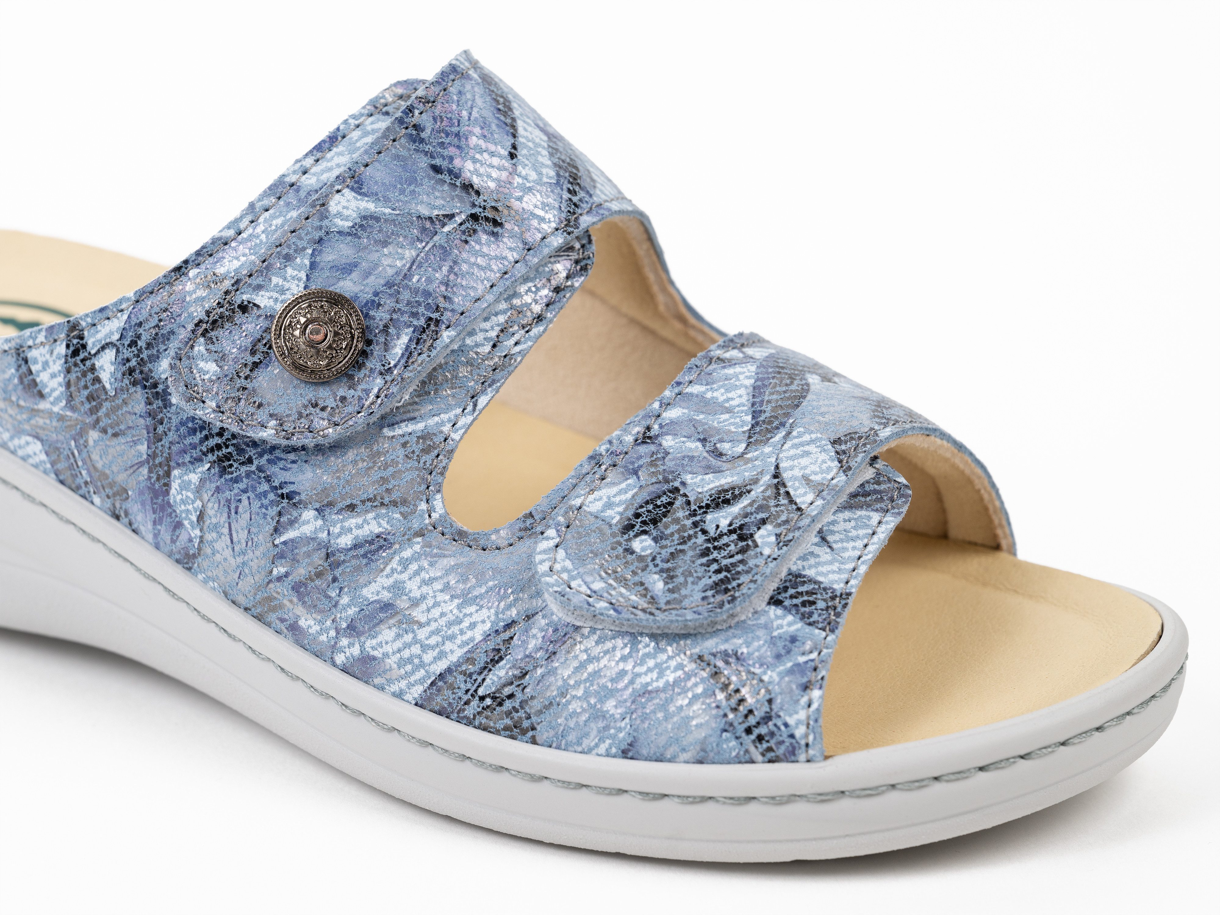 Franken-Schuhe Art. 250 Damen Pantolette (mit loser Einlage und STRETCH geeignet bei Hallux Valgus, Weite "K) Made in Germany