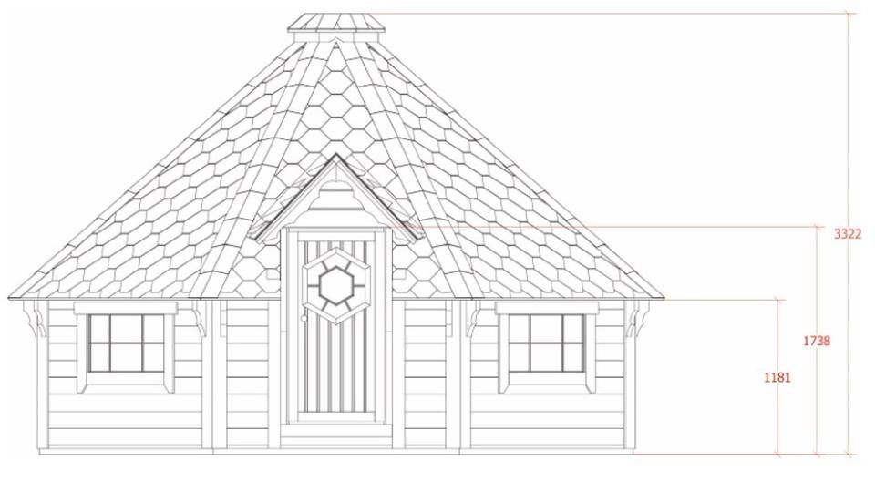 JVmoebel Grillkota Gartenholzhaus mit Grillplatz und Feuerstelle für entspannte Abende, Made in Europe