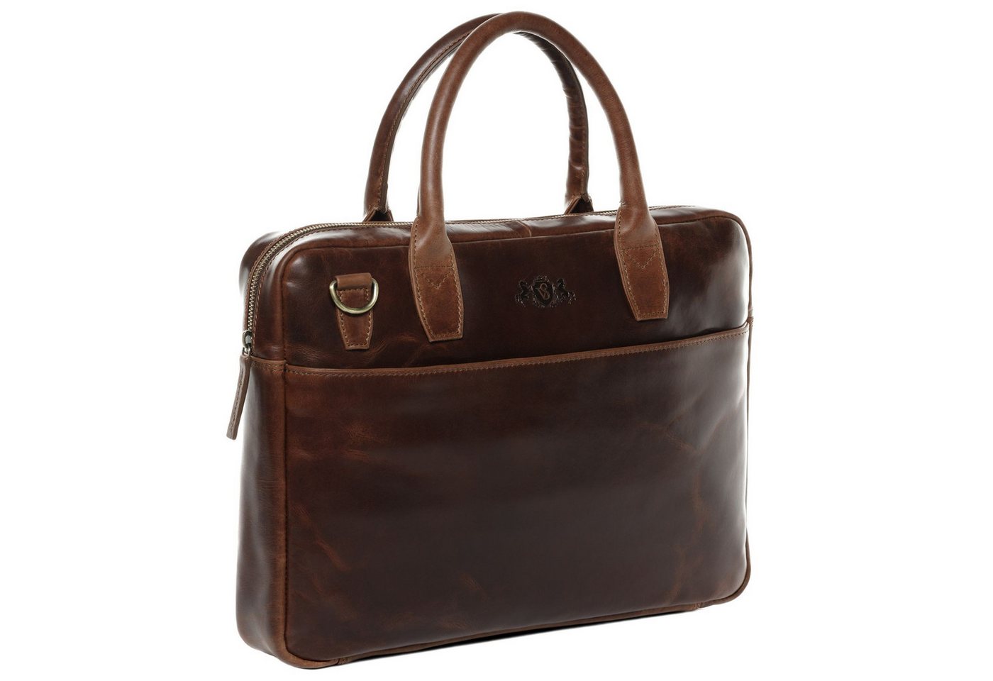 SID & VAIN Umhängetasche echt Leder Aktentasche 17 Zoll Laptop Fach braun (Echtleder Laptop Tasche BOSTON, Business Tasche Herren), Laptoptasche 17 Zoll Arbeitstasche Umhängetasche Damen Herren braun