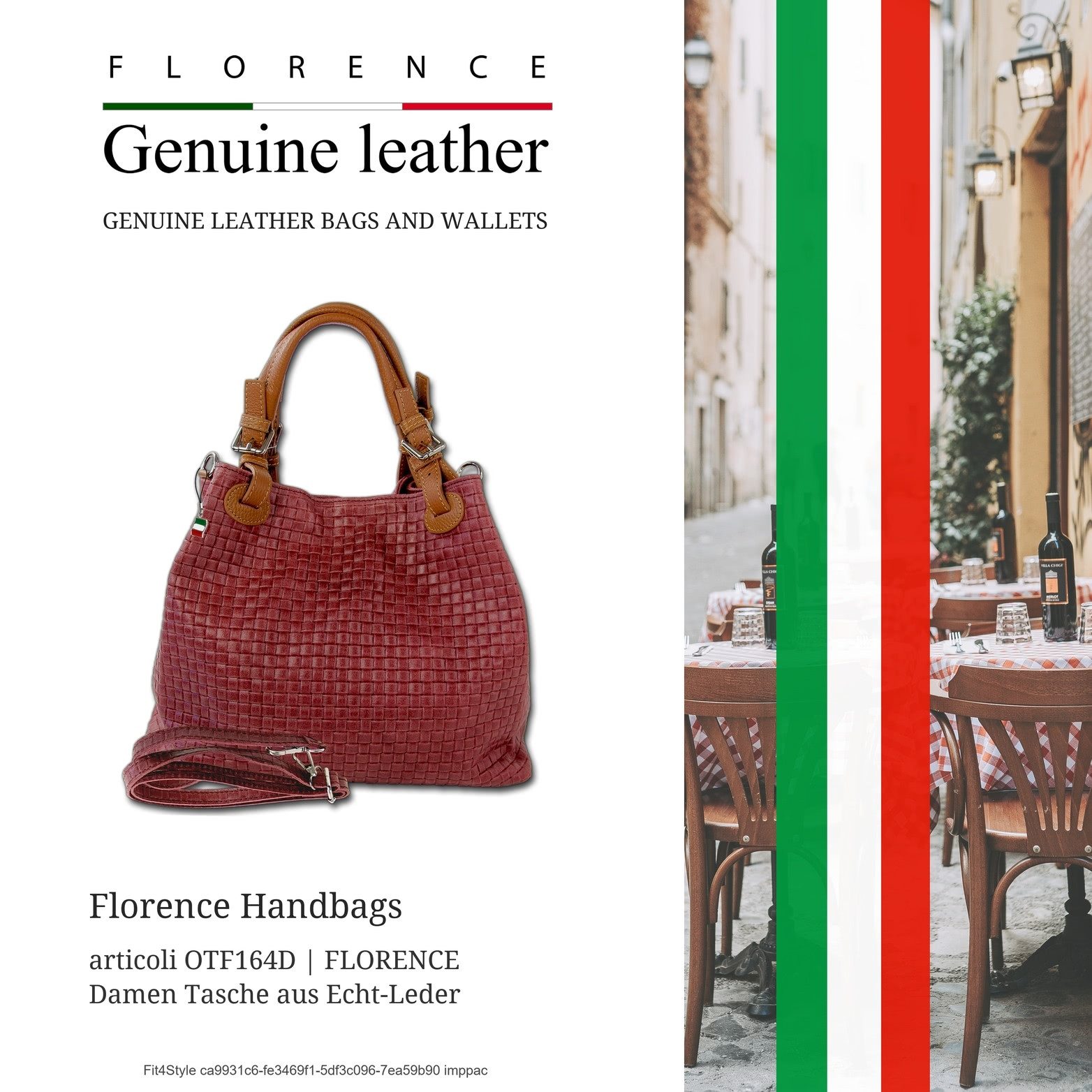 FLORENCE Umhängetasche Florence Damen Handtasche Echtleder (Umhängetasche, Umhängetasche), Damen Tasche Echtes Leder dunkelrot, bordeaux, geprägtes Flechtmuster