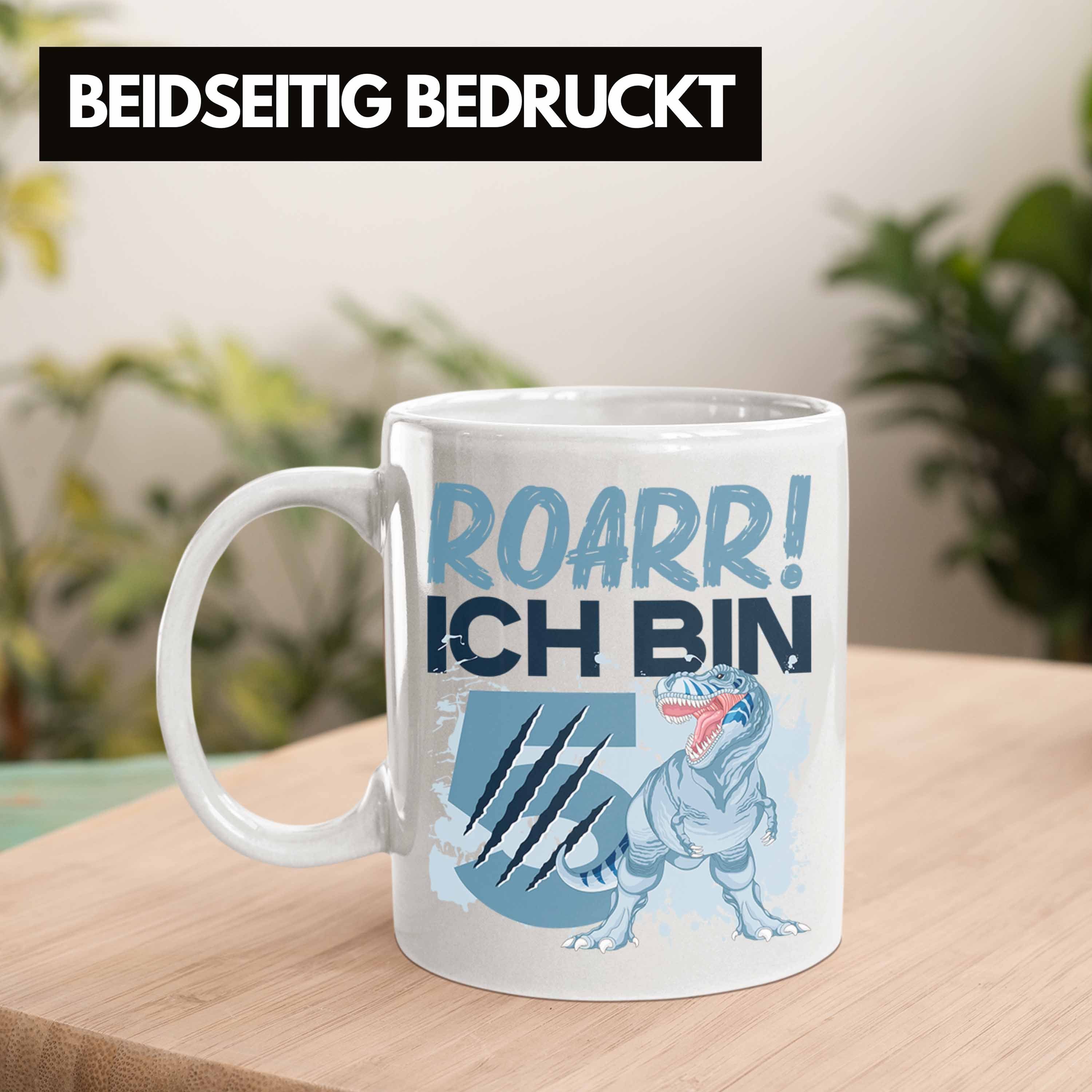 Ich 5er Jungs Tasse Dinosaurier Geschenk Geschenkidee 5 Geburtstag Weiss Bin Roarr Trendation