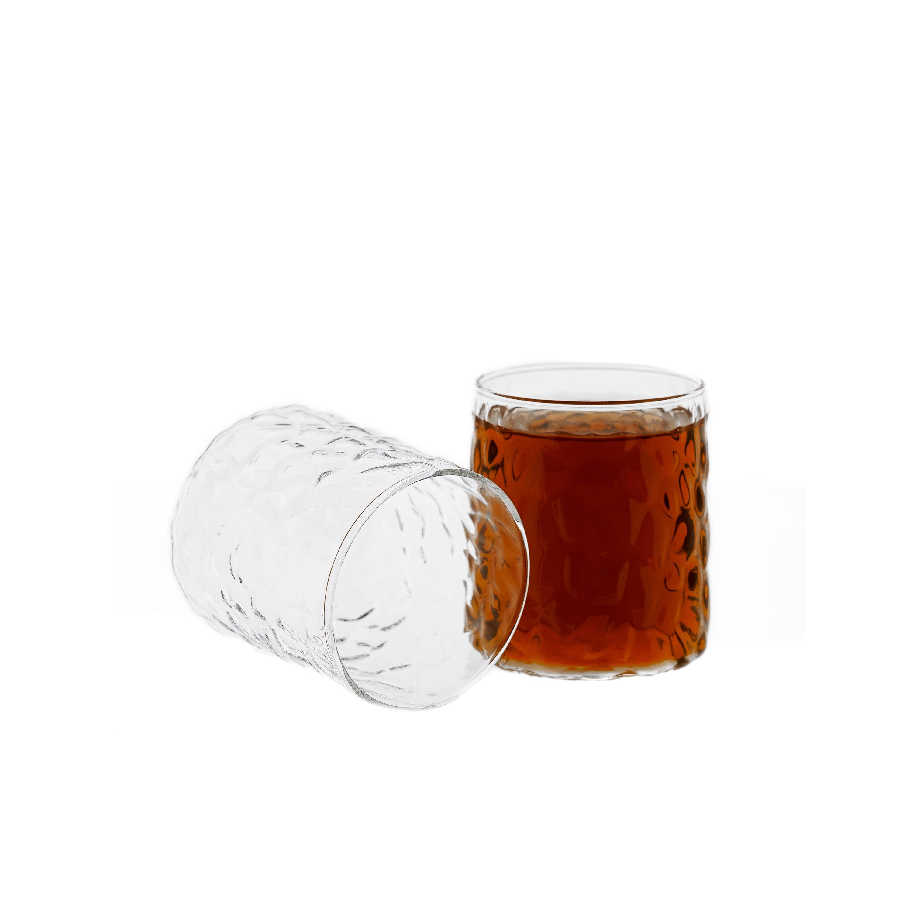 Almina Gläser-Set Damla, 6-tlg., Glas, 330 ml, Moderne Gläser mit Bubble-Design
