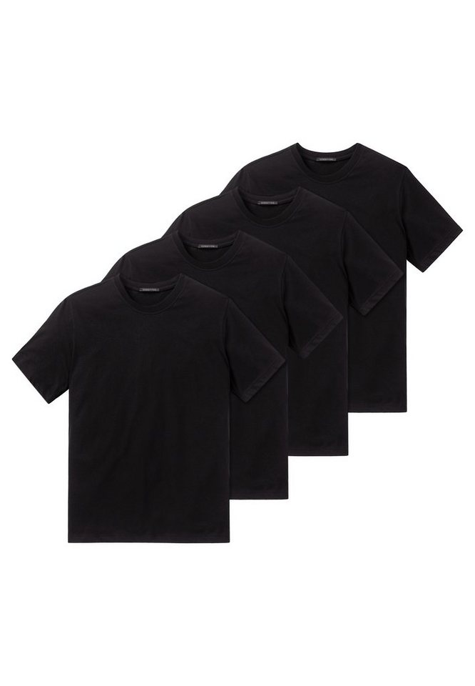 Schiesser Unterhemd 4er Pack American (Spar-Set, 4-St) Unterhemd / Shirt  Kurzarm - Baumwolle -, Hochwertige Verarbeitung und hohe Formstabilität