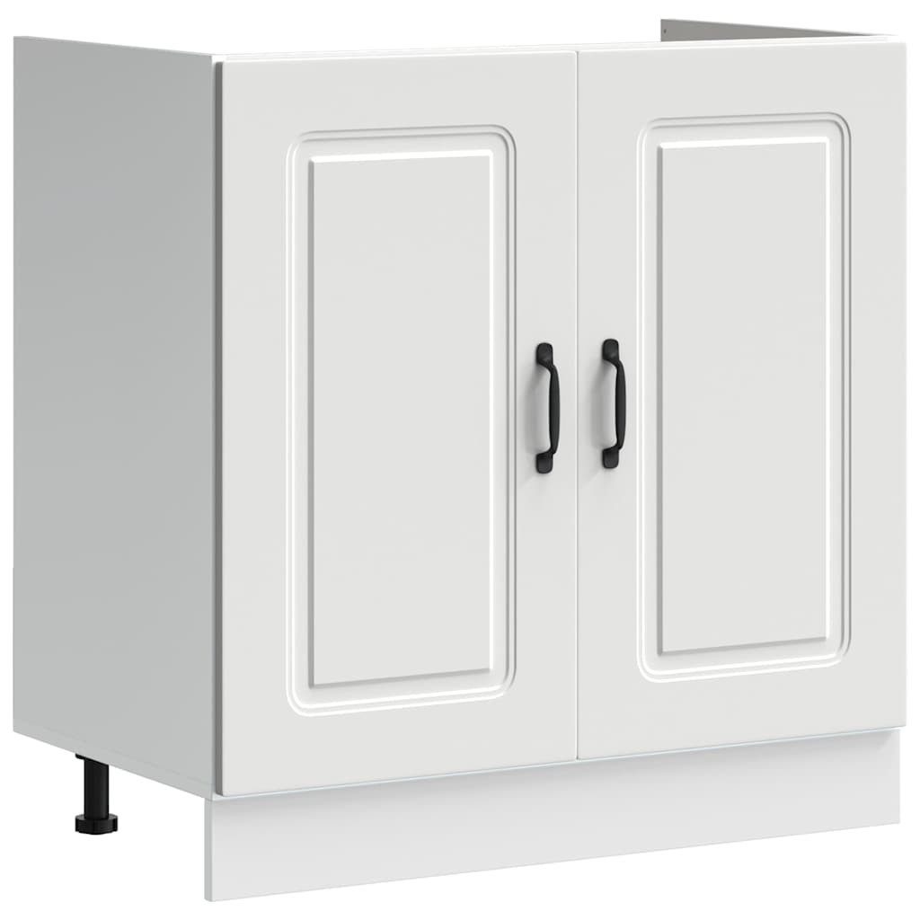 vidaXL Unterschrank NA Spülenunterschrank Kalmar Weiß 80x46x81,5 cm Spanplatte