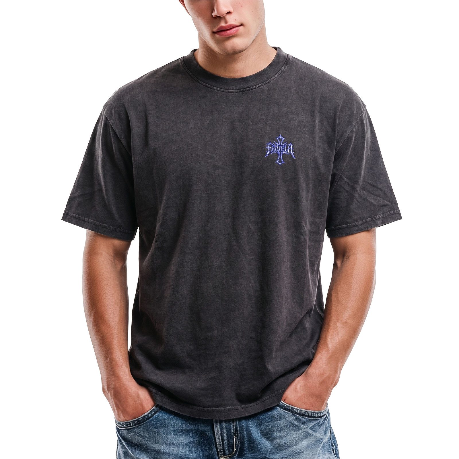 Favela T-Shirt T-Shirt Favela Chrome Tribal Cross