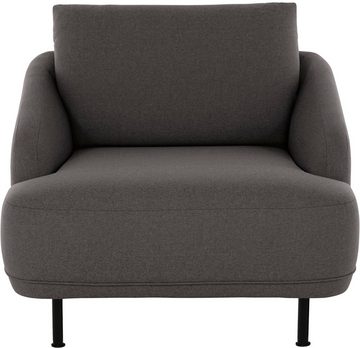 andas Sessel Bendik, Füße aus schwarzem Metall, Design by Morten Georgsen