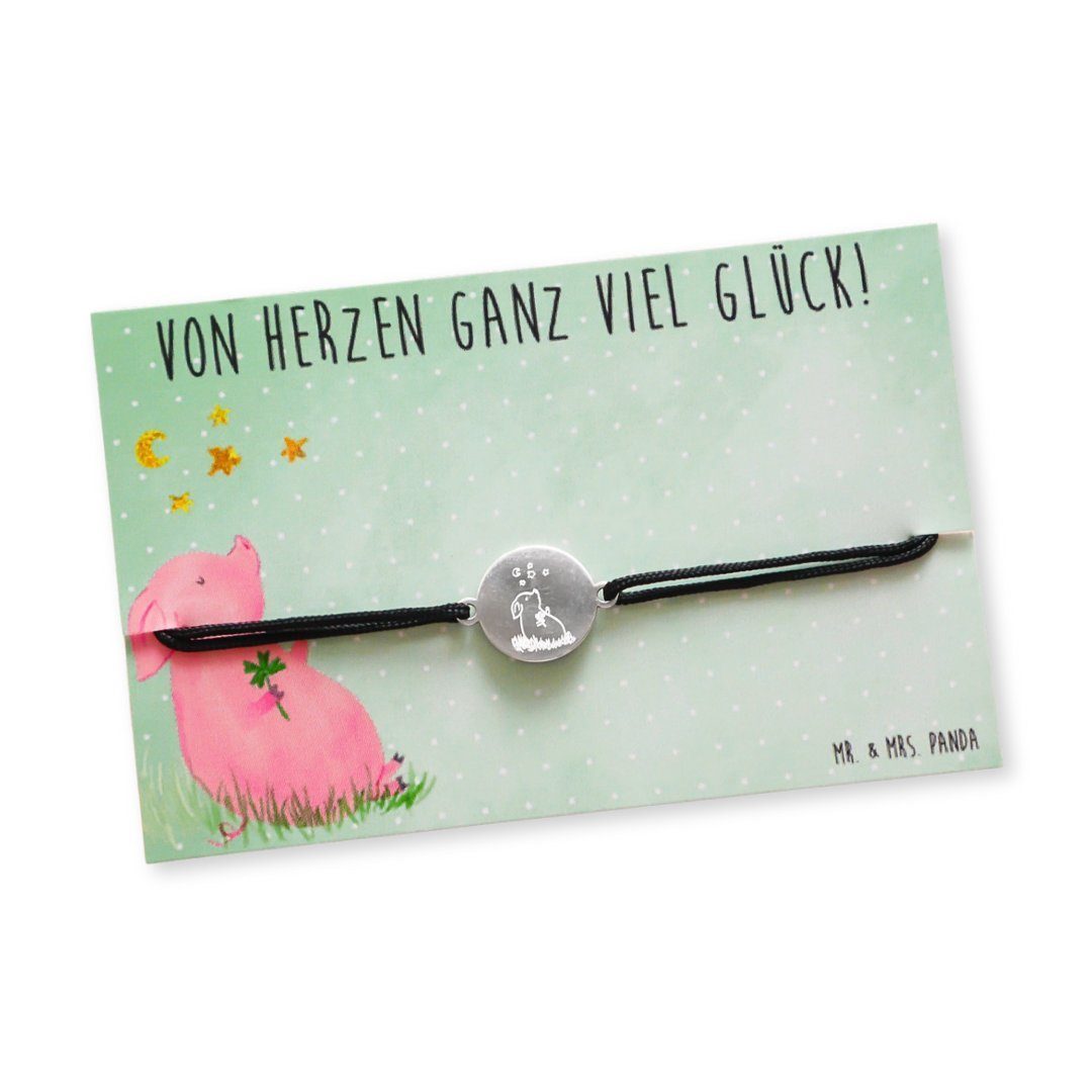 Mr. & Mrs. Panda Armkette Schwein Glück, Armband, Silber, Ziele, Freundschaftsarmbänder, Lustig (Packung, 1-tlg)