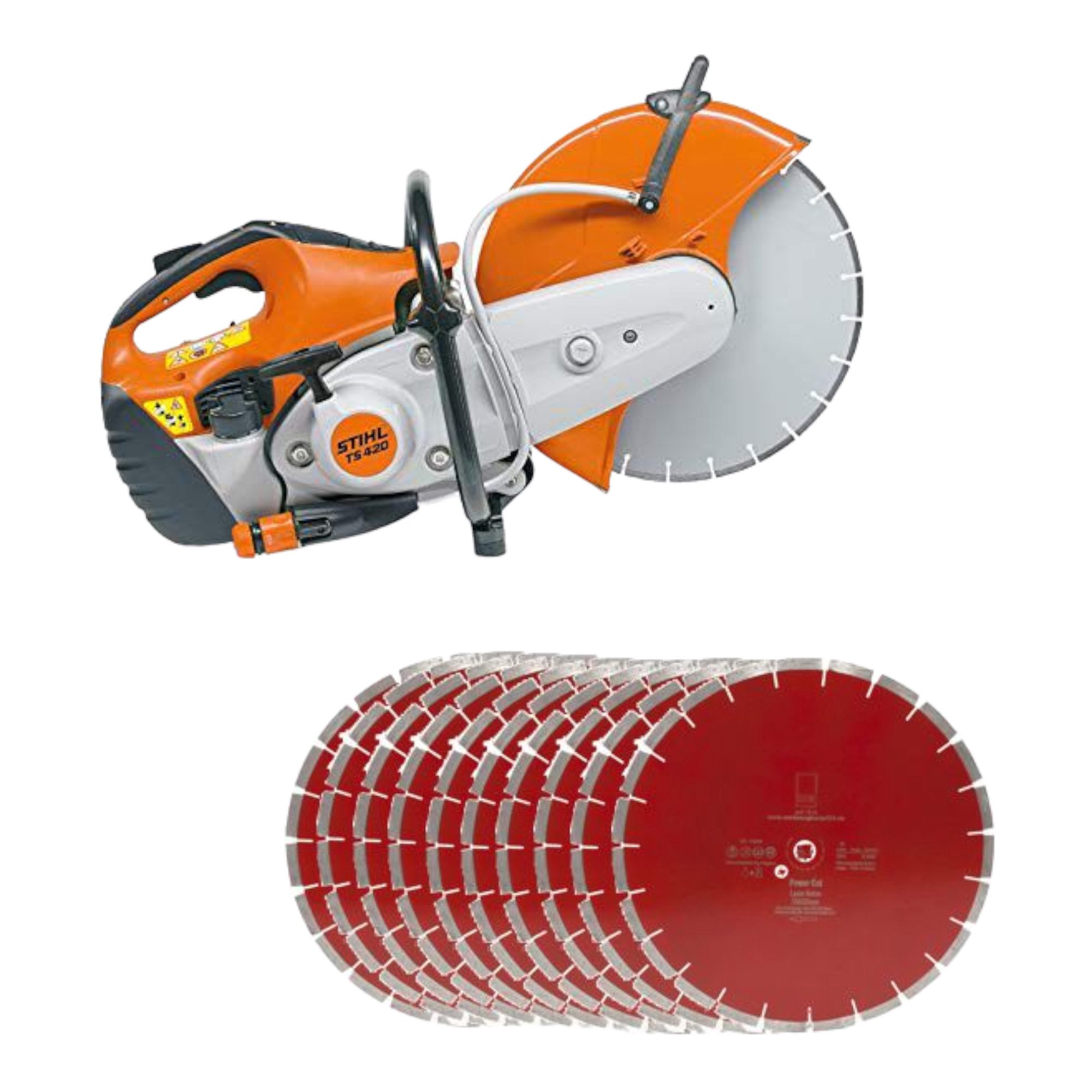 STIHL Trennschleifer Stihl TS 420 Trennschleifer plus 10 Stück Power Cut Diamantscheib