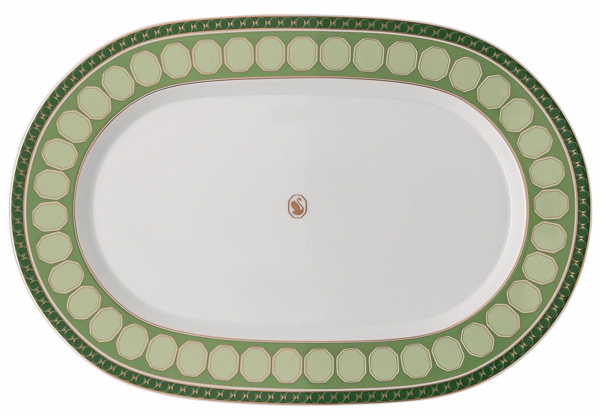 Swarovski Servierplatte Fern Platte 40 cm, Porzellan, (Platten), Platten