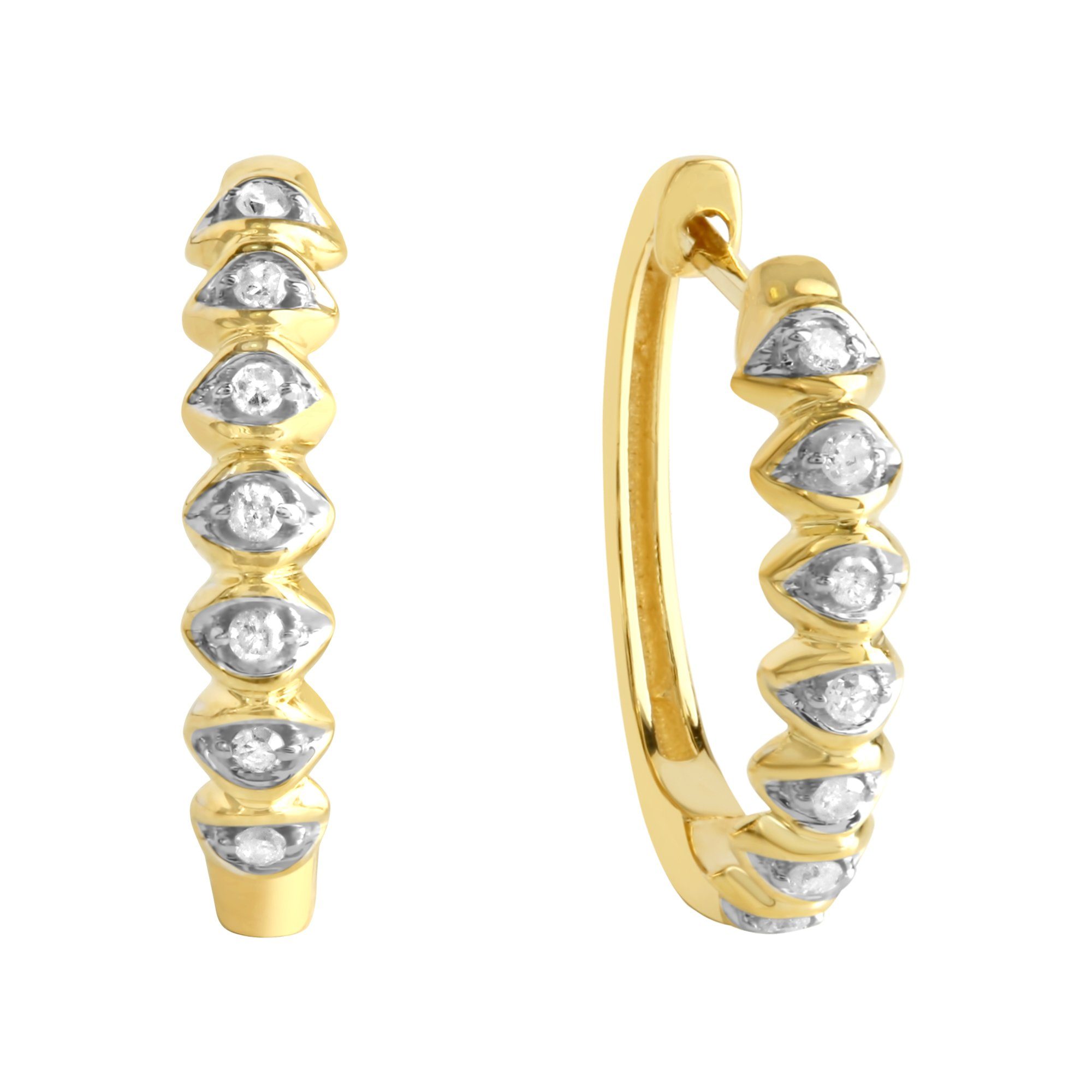 Diamonds by Ellen K. Paar Серьги-кольца Gold 375 zweifarbig mit 14x Diamant zus. 0,10ct.