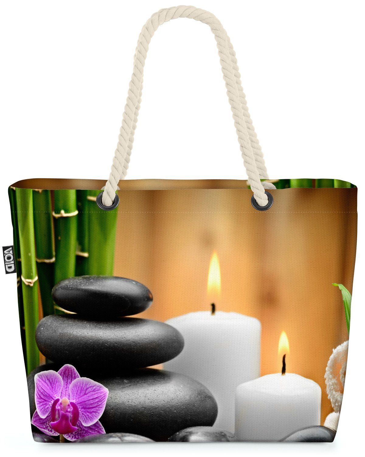 VOID Strandtasche (1-tlg), Spa Wellness Orchideen Spa Wellness Orchideen Steine Reisen Urlaub Ma