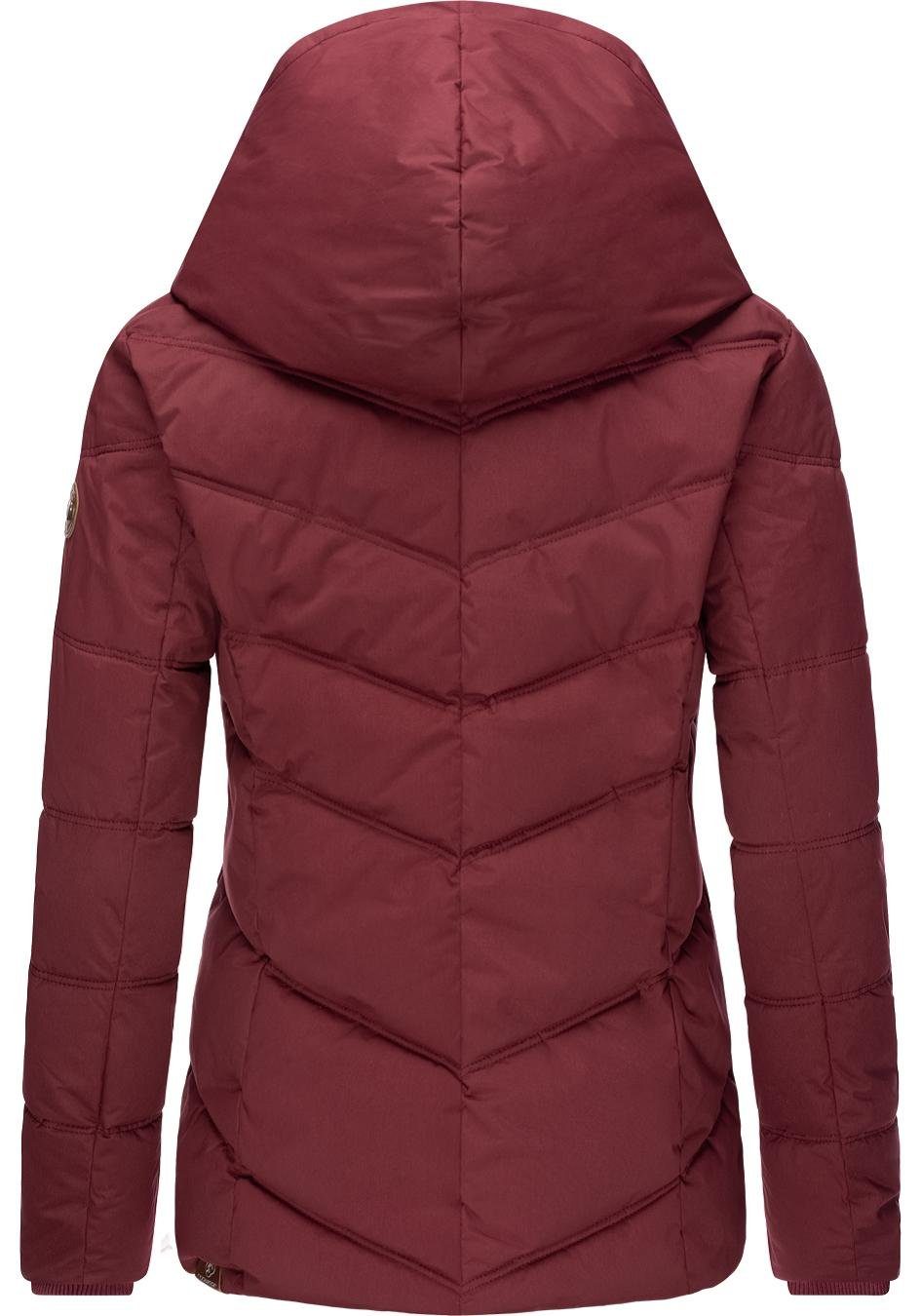 V-Steppung Anorak weinrot Intl. Winterjacke stylische Ragwear und Kapuze mit Natesa