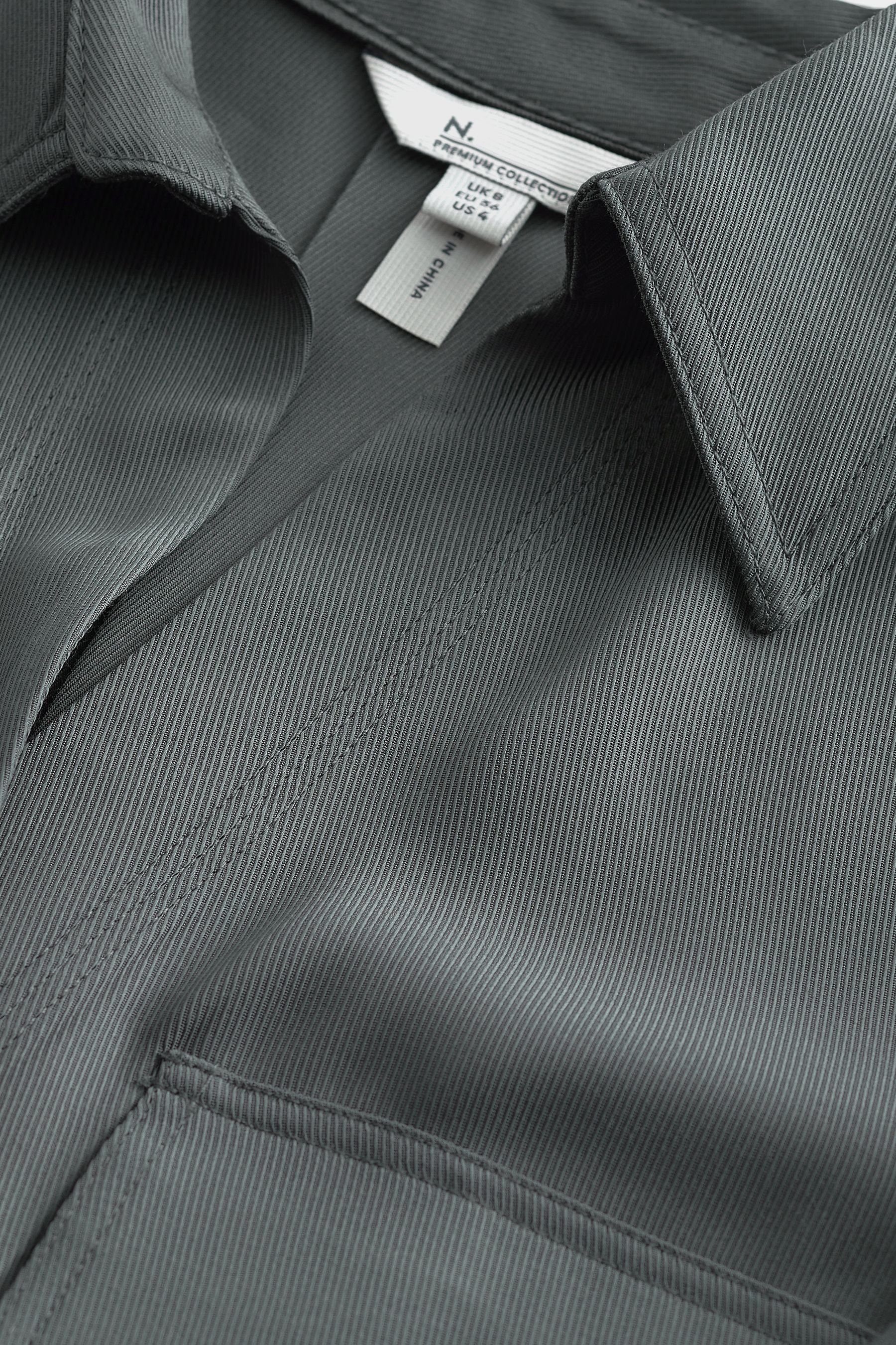 Next Langarmbluse (1-tlg) mit Taschendetail Premium-Hemd Blue
