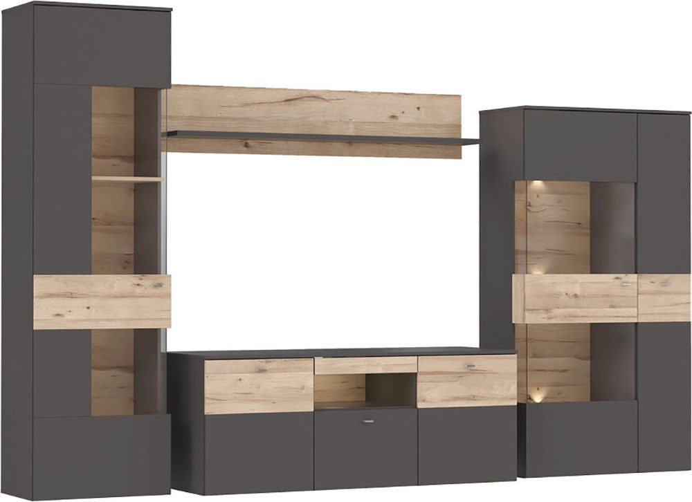 FORTE Wohnwand Como, (4-St., 2x Vitrinen, günstig online kaufen