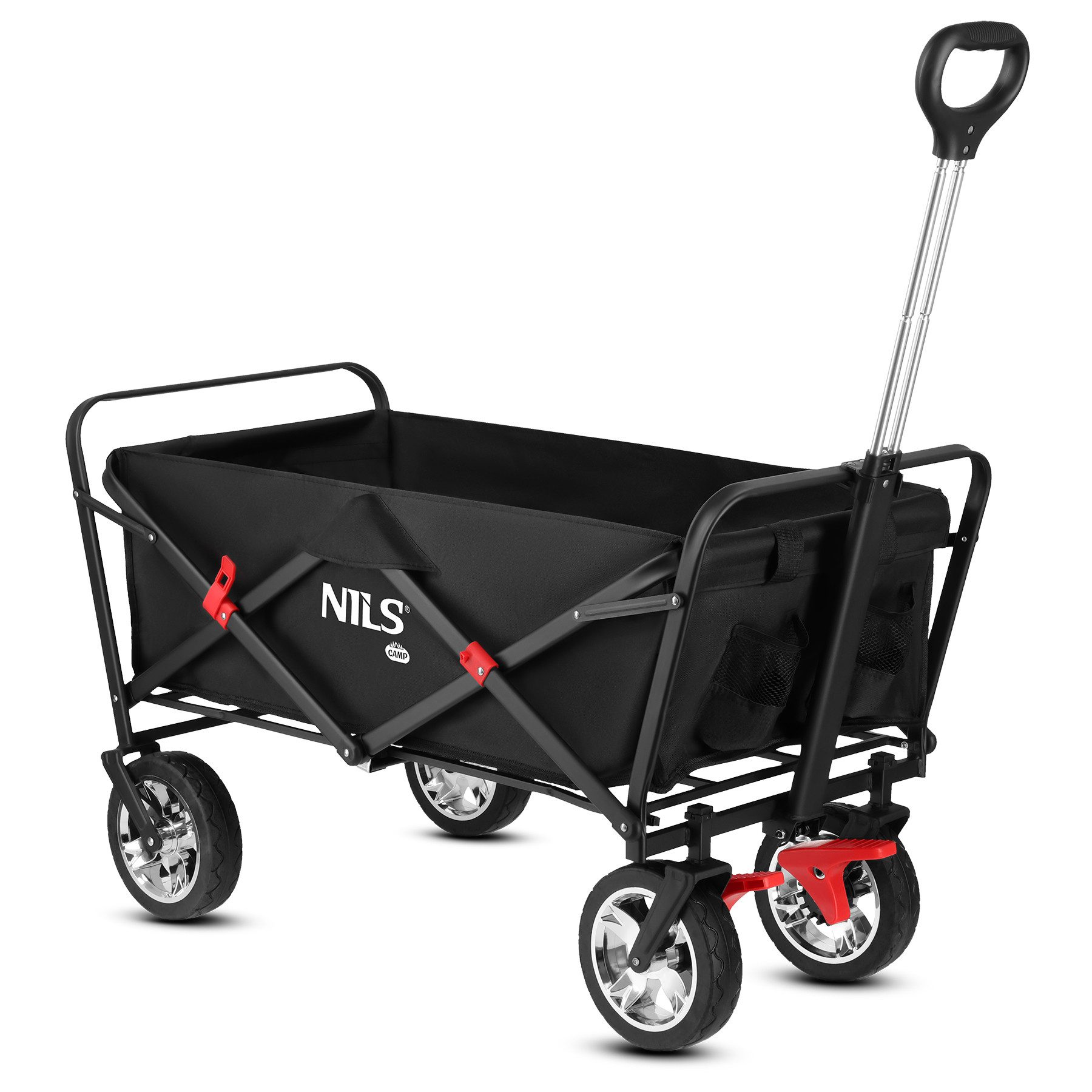 Bollerwagen faltbarer Handwagen Strandwagen schwarz Camping 120L