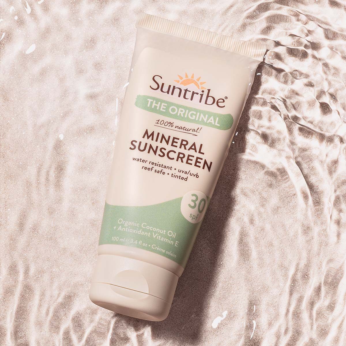 Suntribe Sonnenschutzcreme Bio Sonnencreme LSF 30 – Mineralisch & getönt, 0% Zusätze - Riffsicher & wasserfest