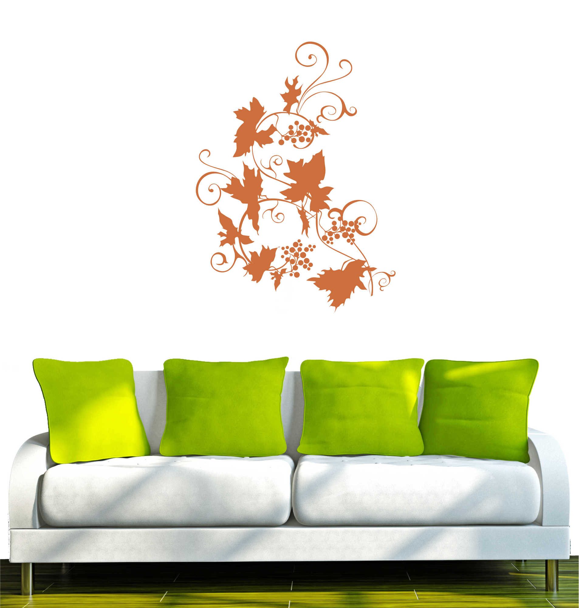 INDIGOS UG Wandtattoo Wandtattoo - Wandaufkleber - w206 Baum Blume Ranke Wandaufkleber