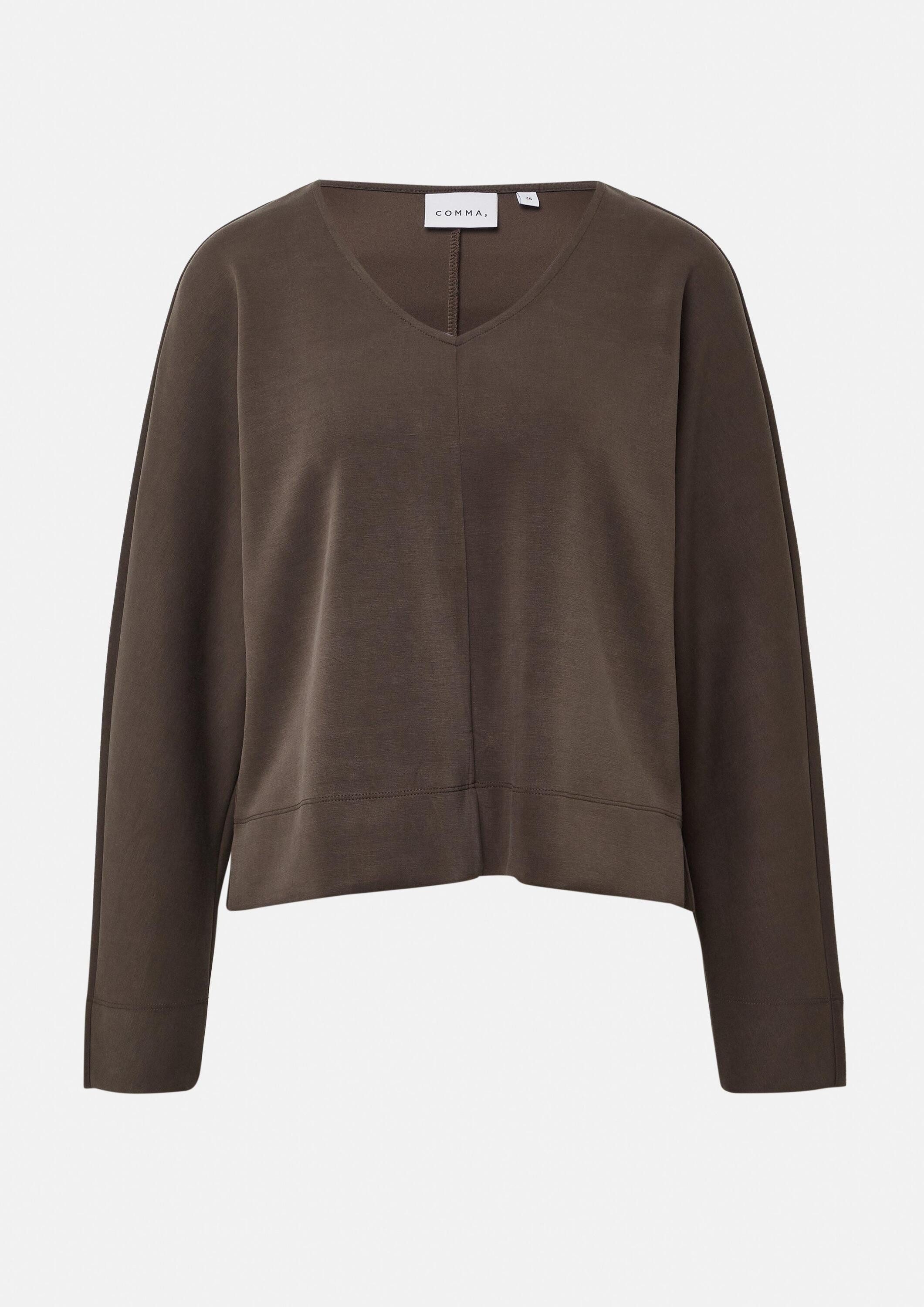 comma Sweatshirt Sweatshirt Weiches Sweatshirt mit Ziernaht