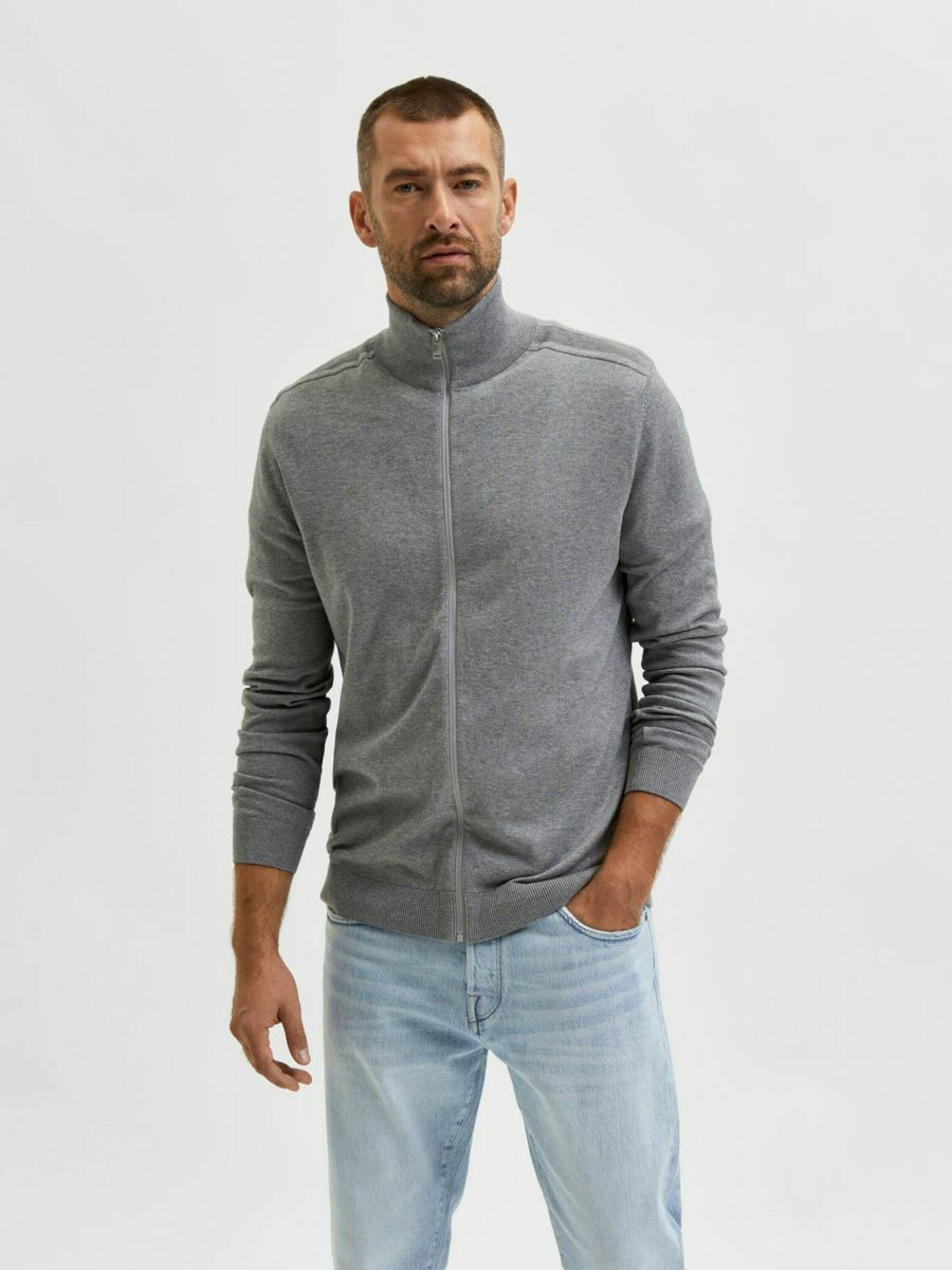 Selected Strickjacke Berg (1-tlg) Plain/ohne Details günstig online kaufen